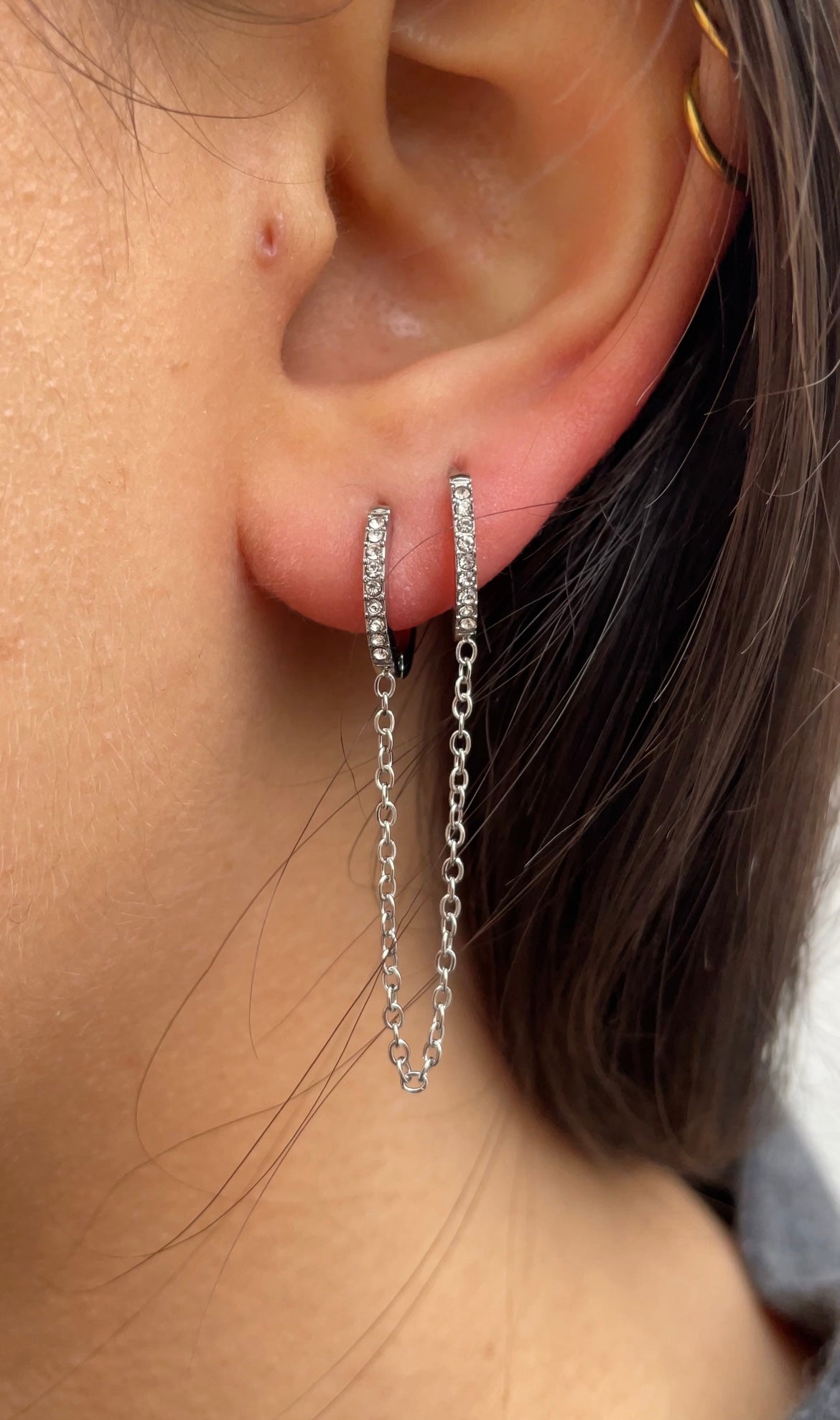 Mono strass earring