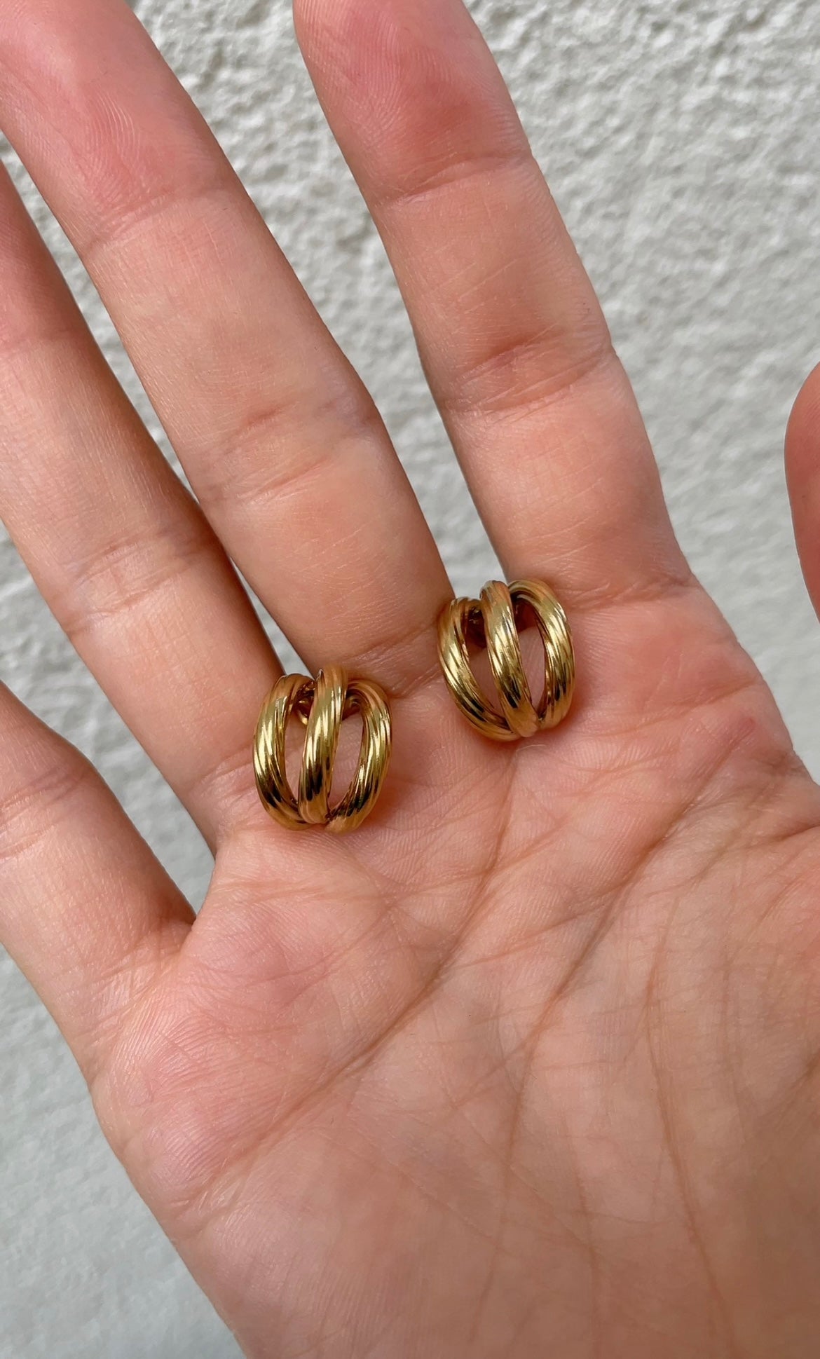 Mini striped illusion earrings