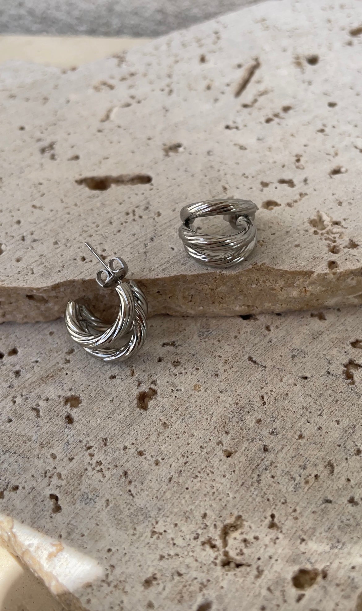 Mini striped illusion earrings