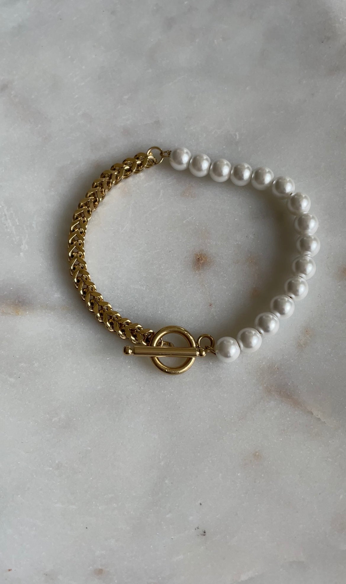 Pearl x chain bracelet