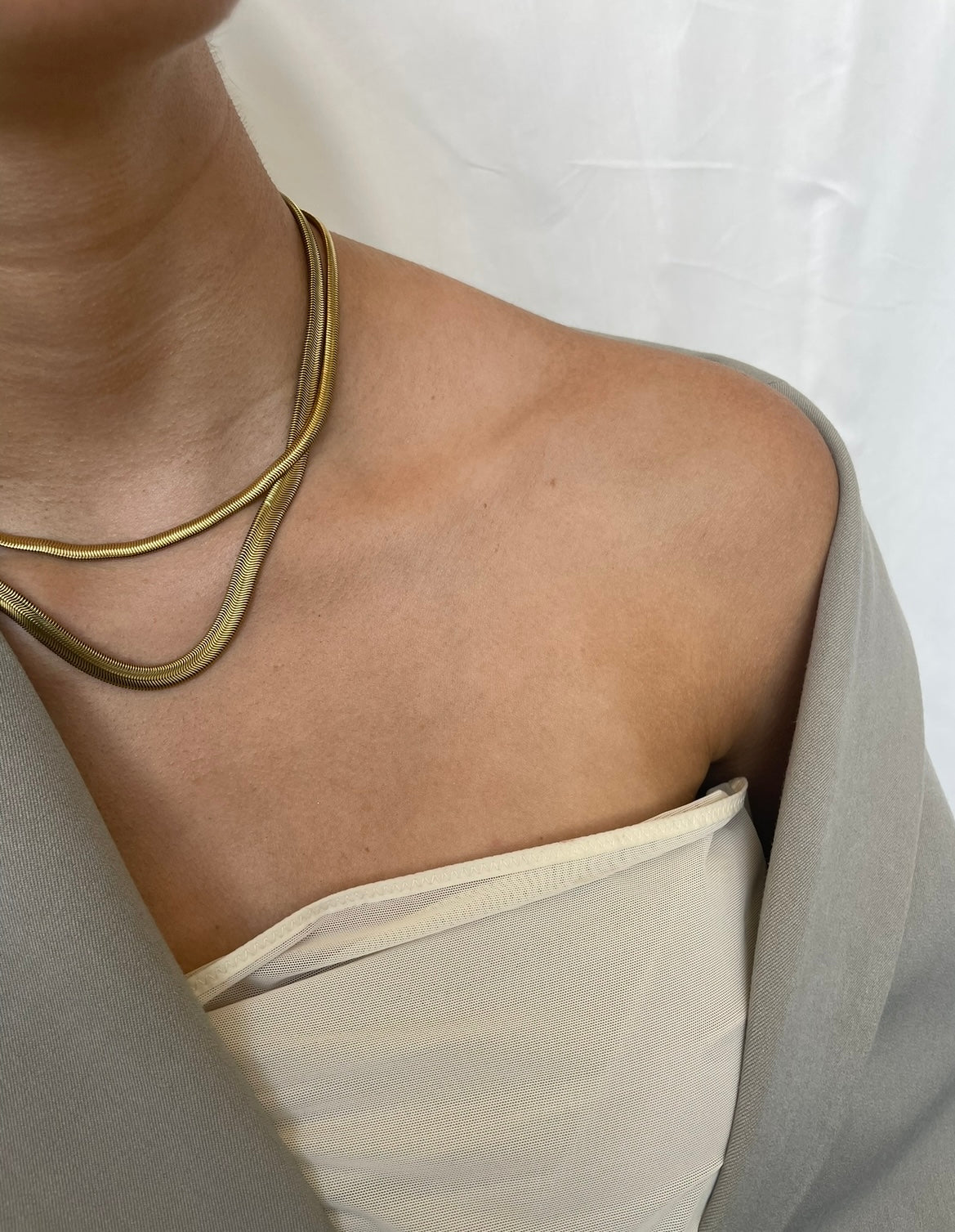 Gold Thick Snake Chain Necklace