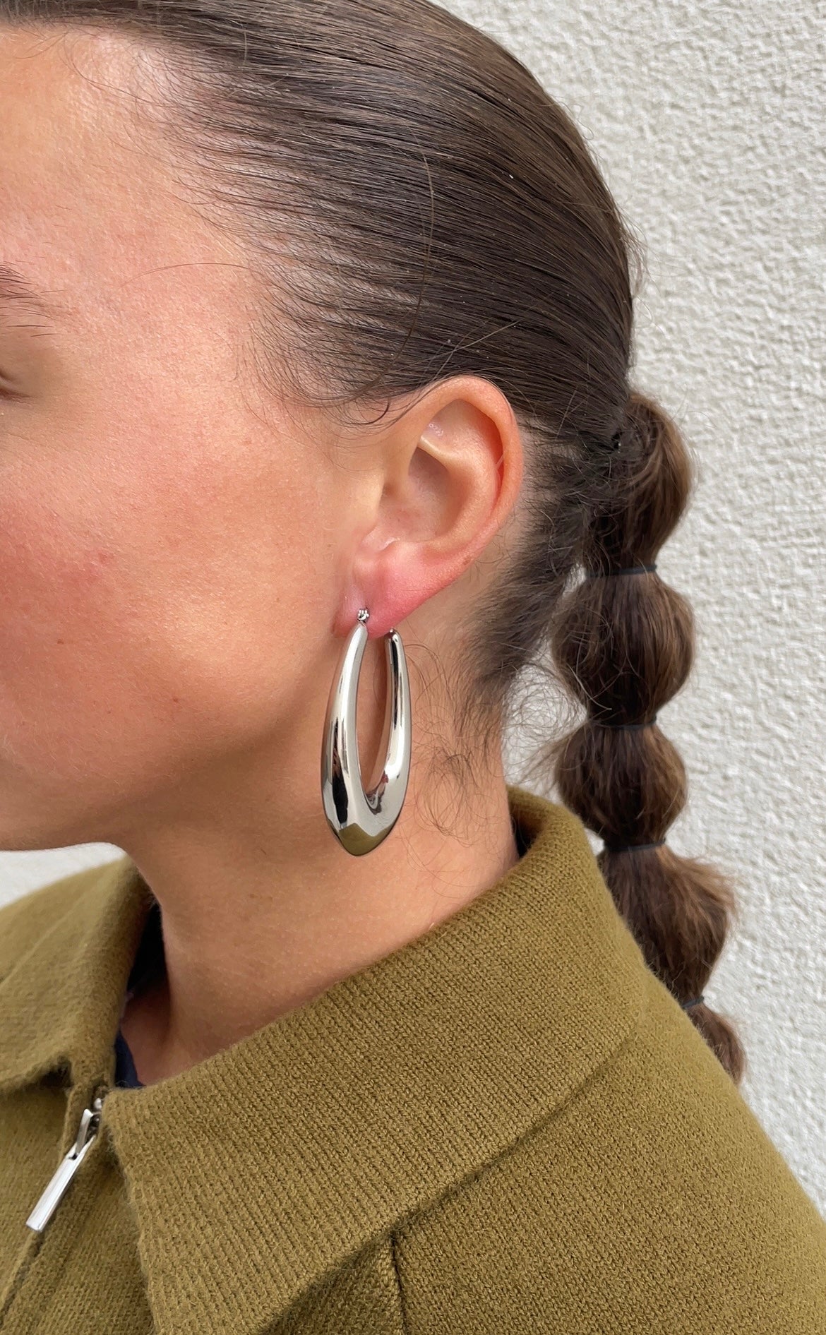 Huge oval earrings