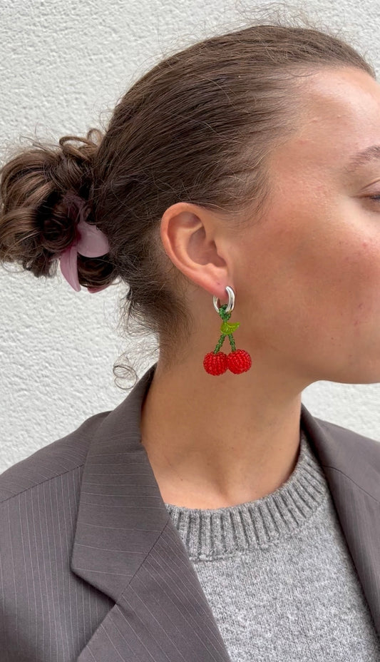Pearl cherry earrings