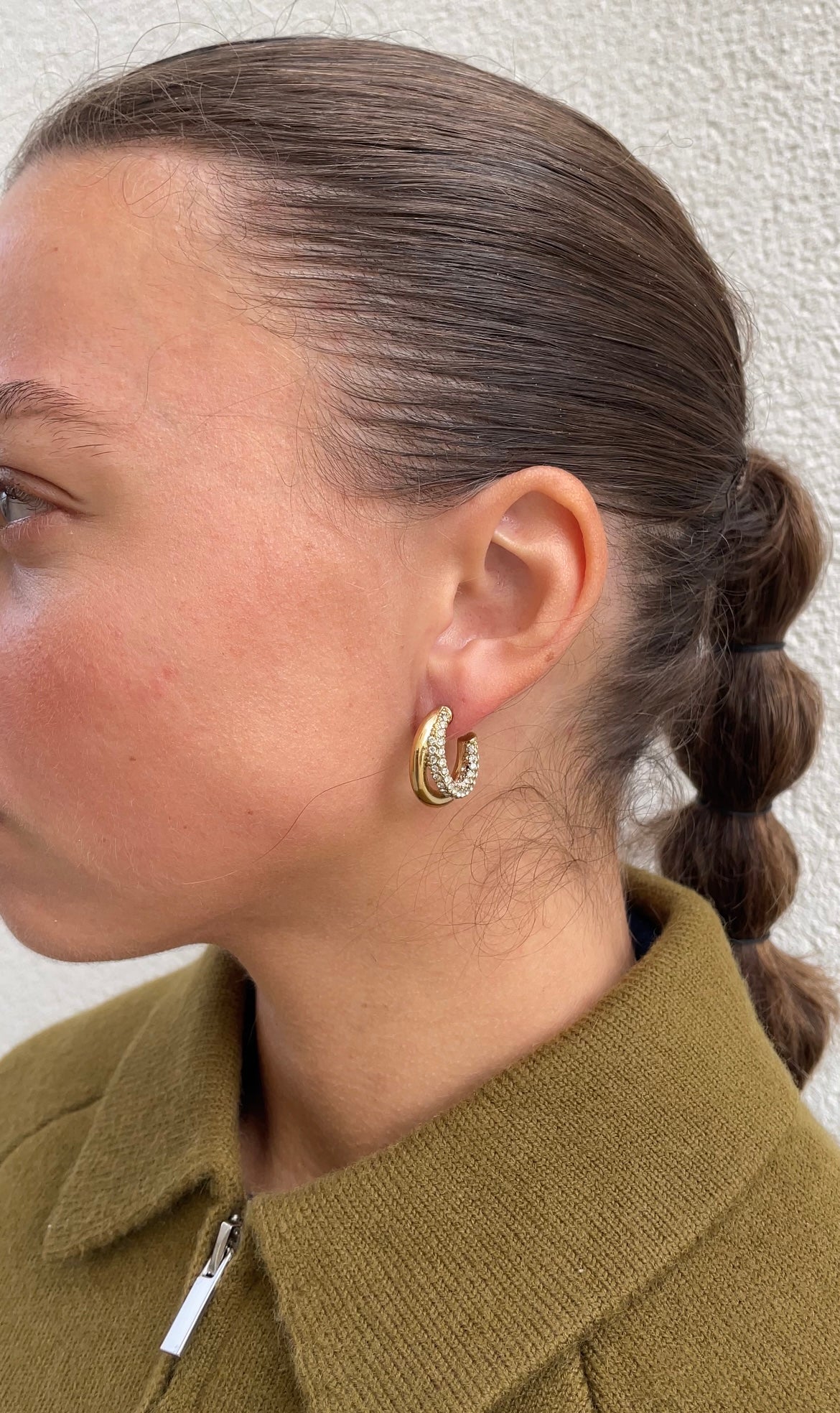 Combined gems earrings