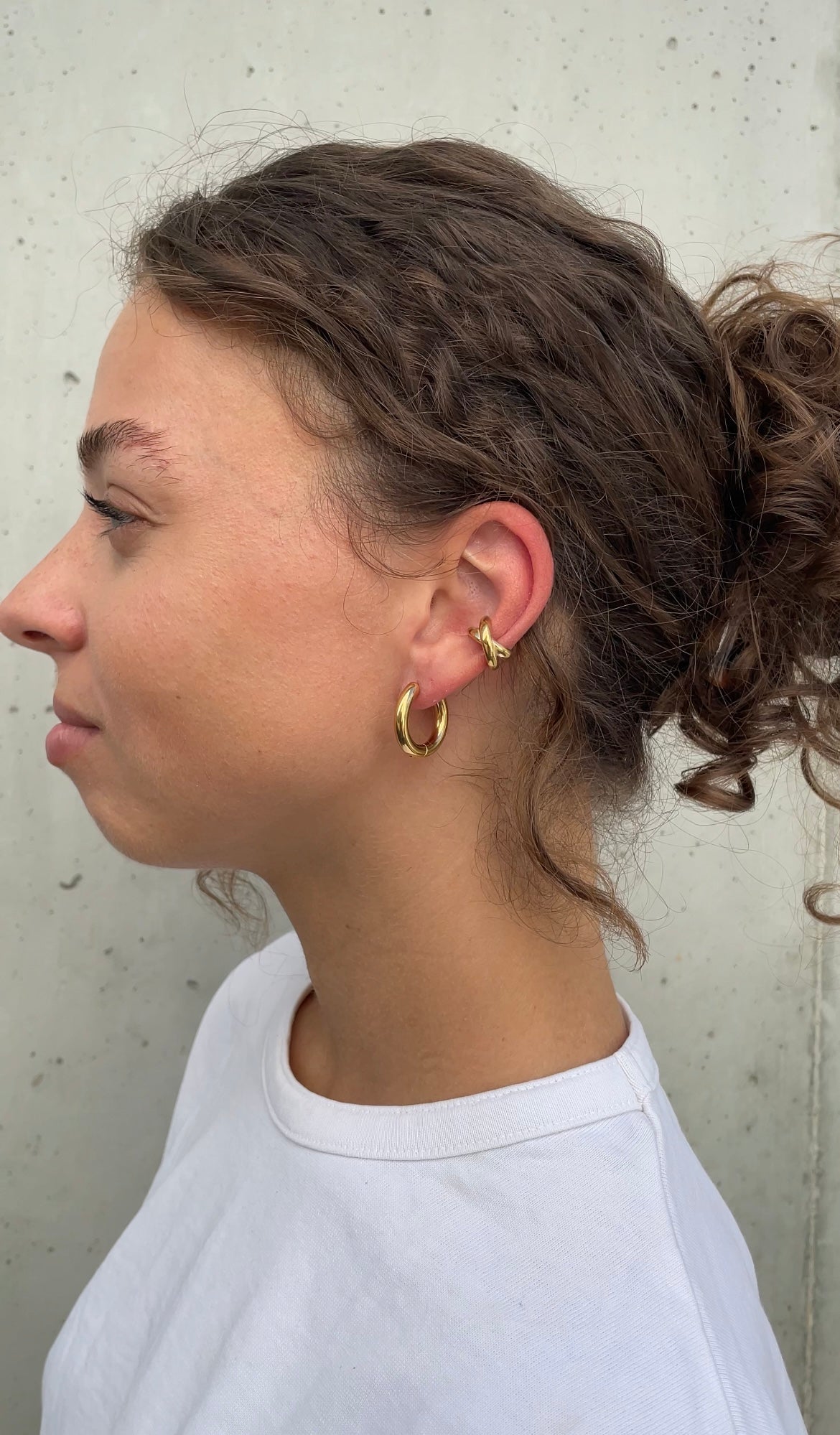 Thin cross ear cuff