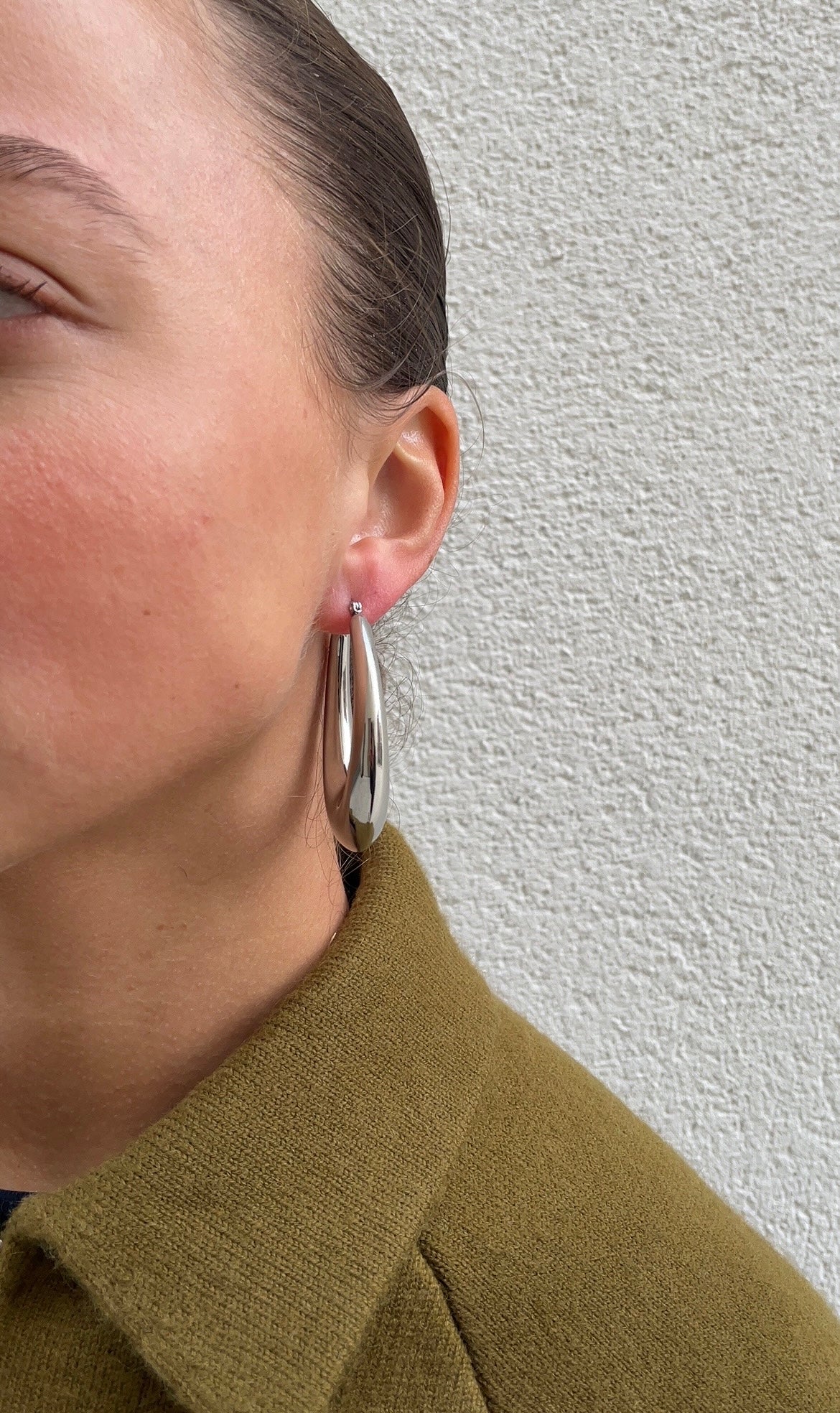 Huge oval earrings