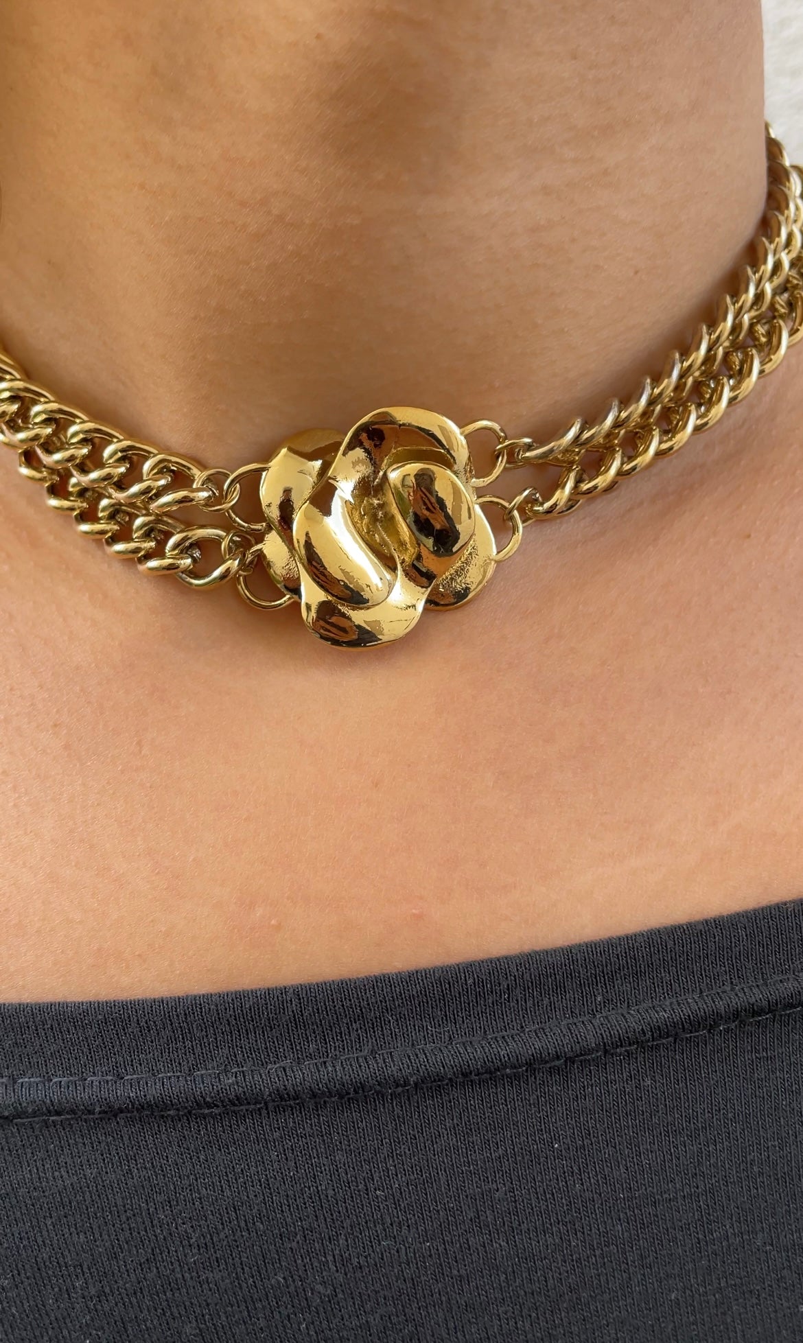 Grunge X flower necklace