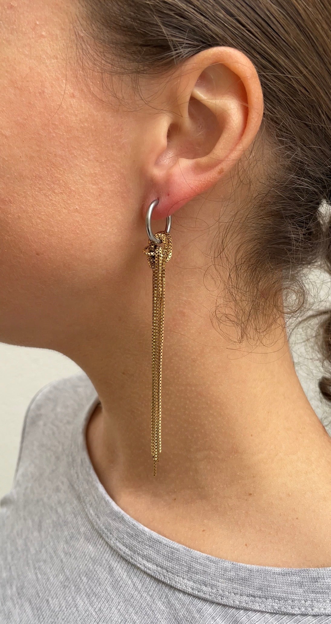 Knot x hoops earrings