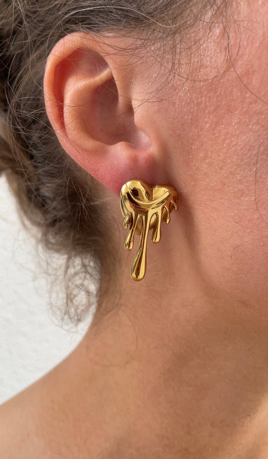 Melted heart earrings