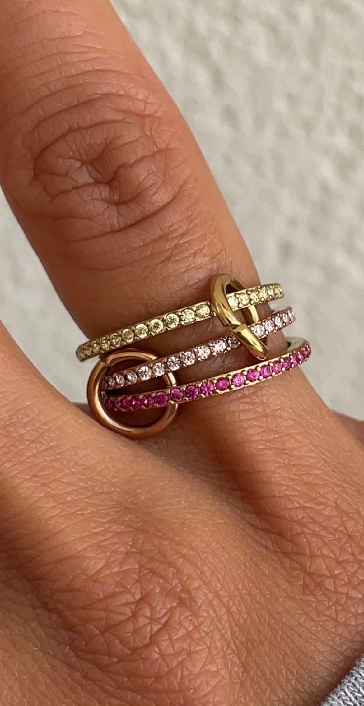 Colored couture ring