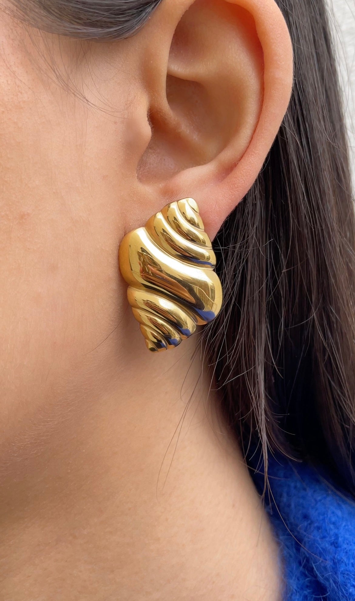 big croissant earrings