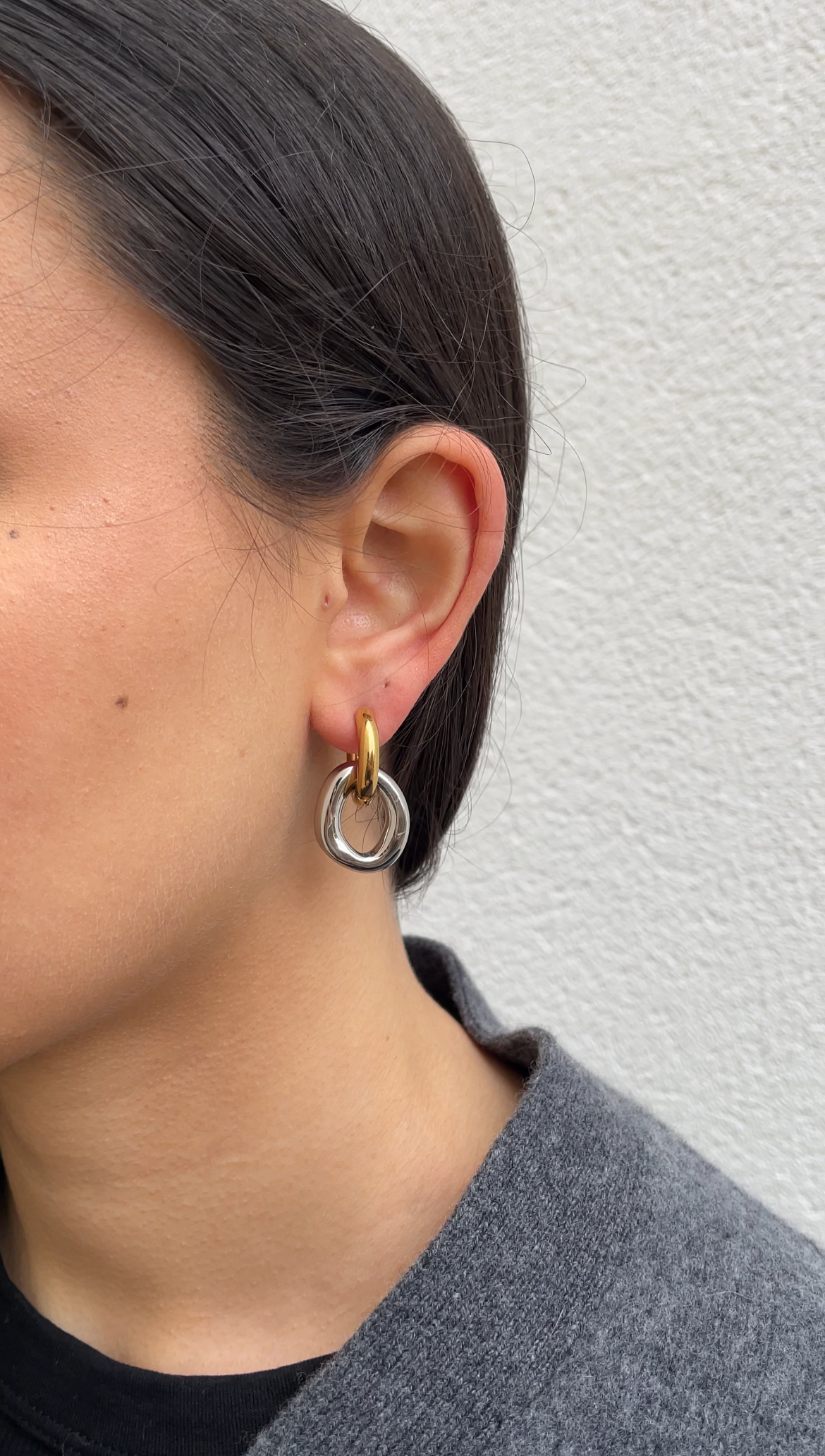 Oval x Hoops earrings