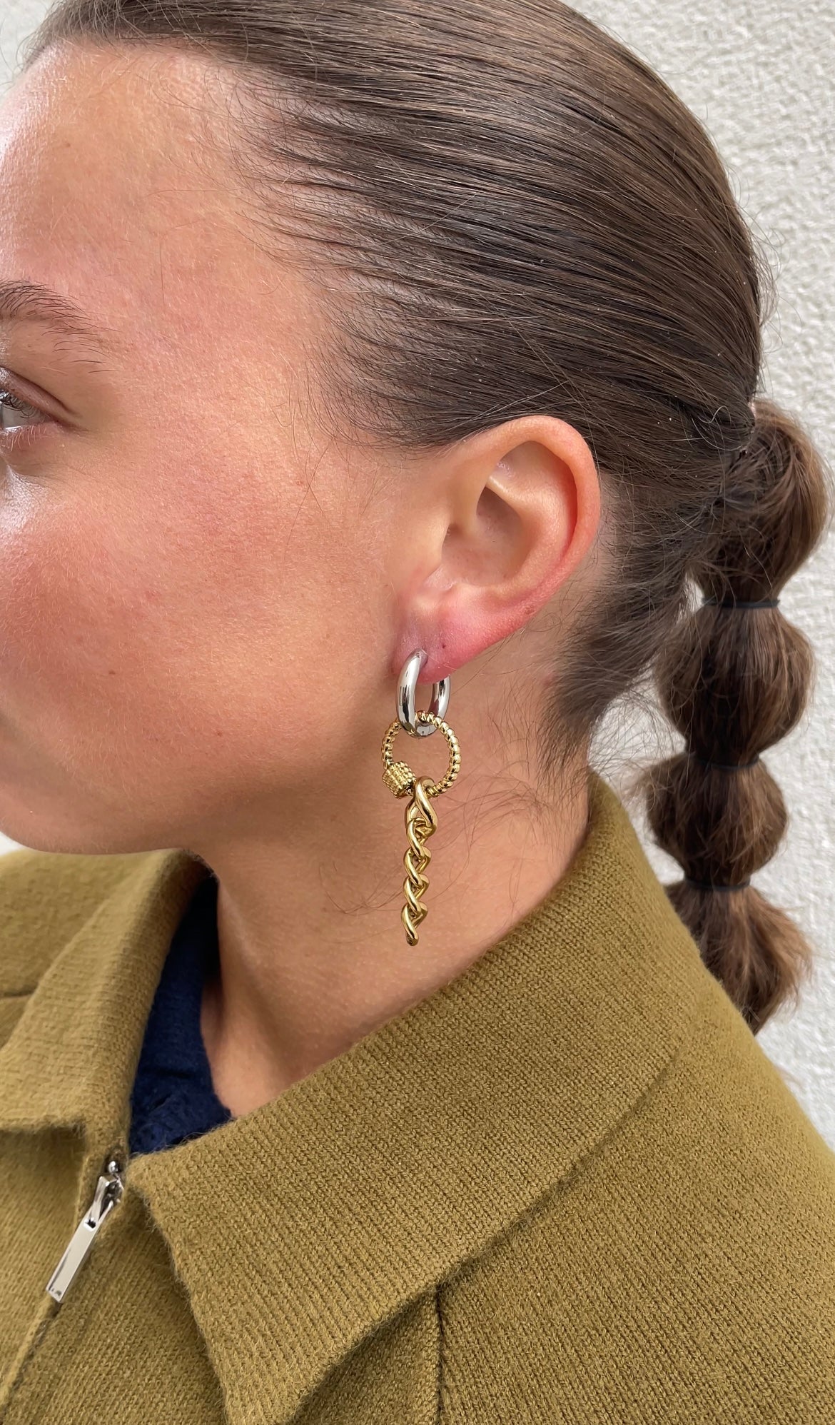 Round chain earrings