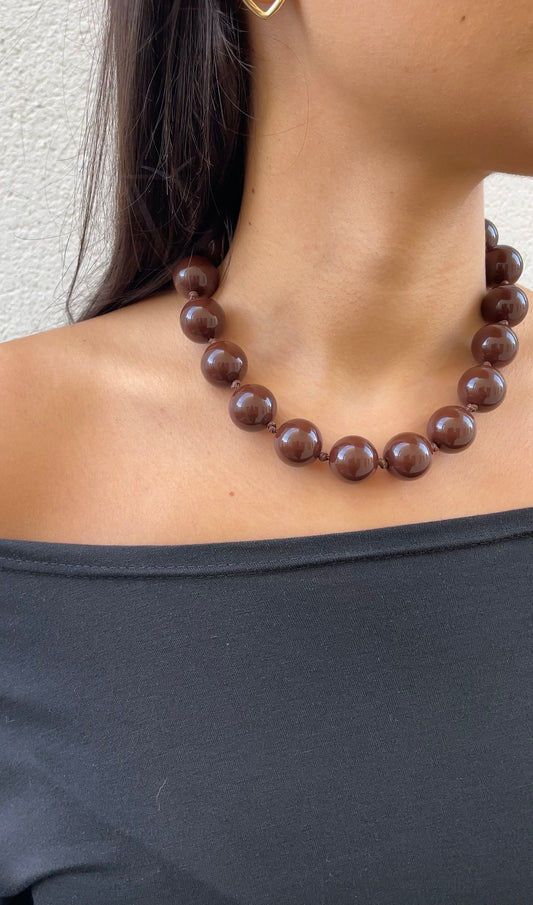 Brown pearl necklace