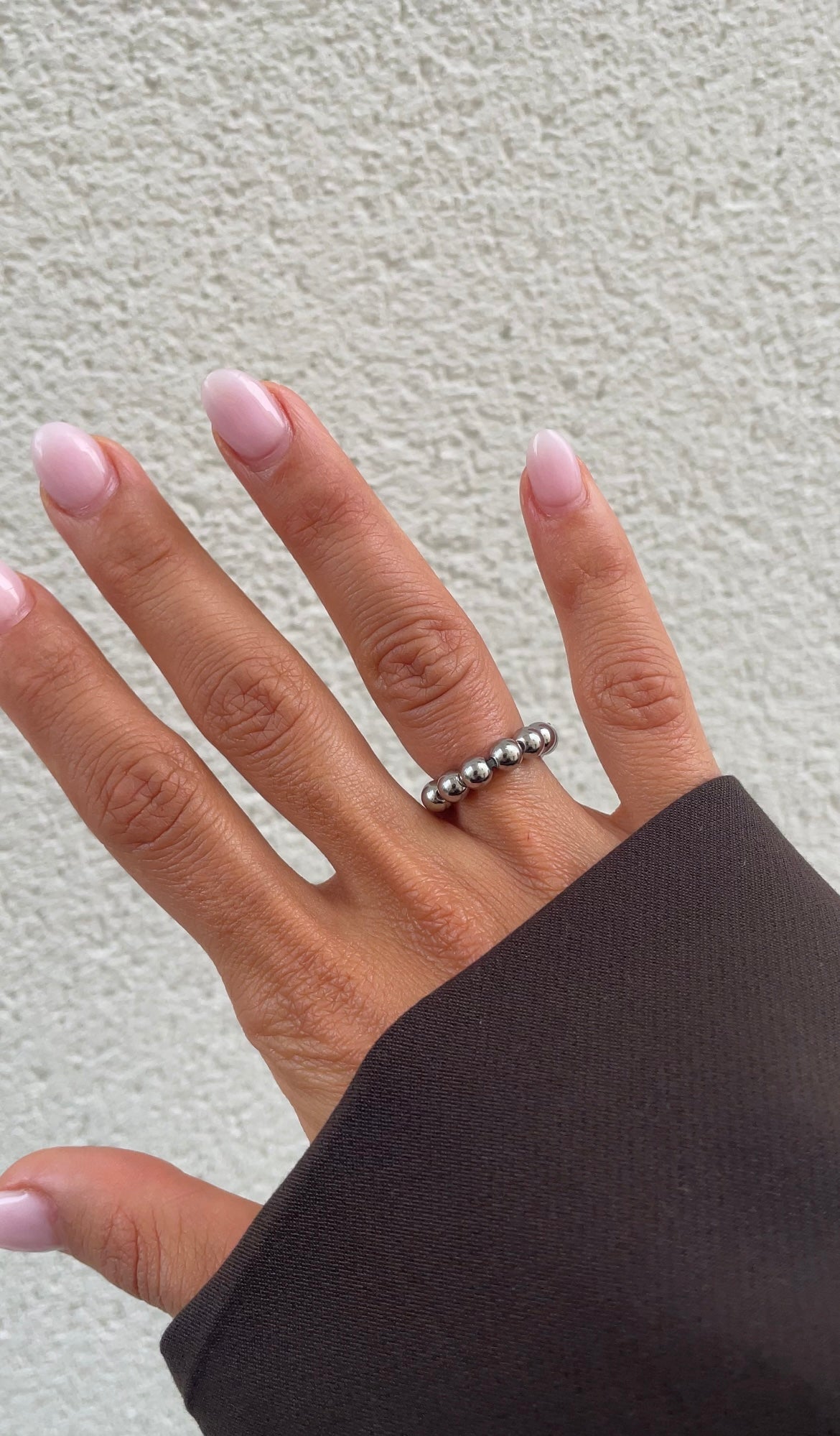 Metal pearl ring