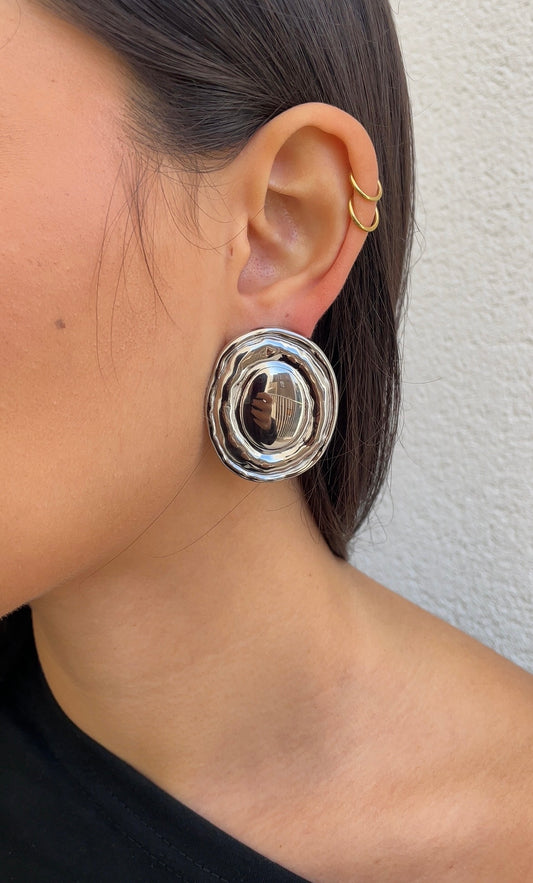 Huge shield earrings