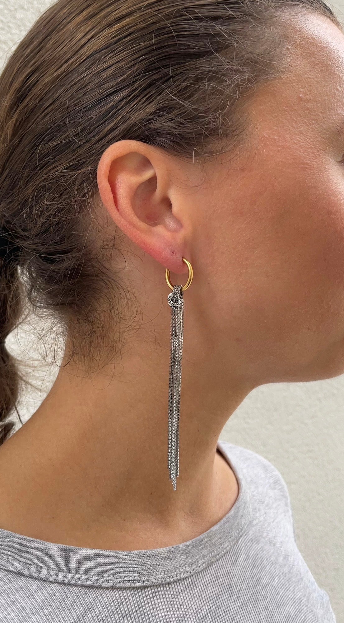 Knot x hoops earrings