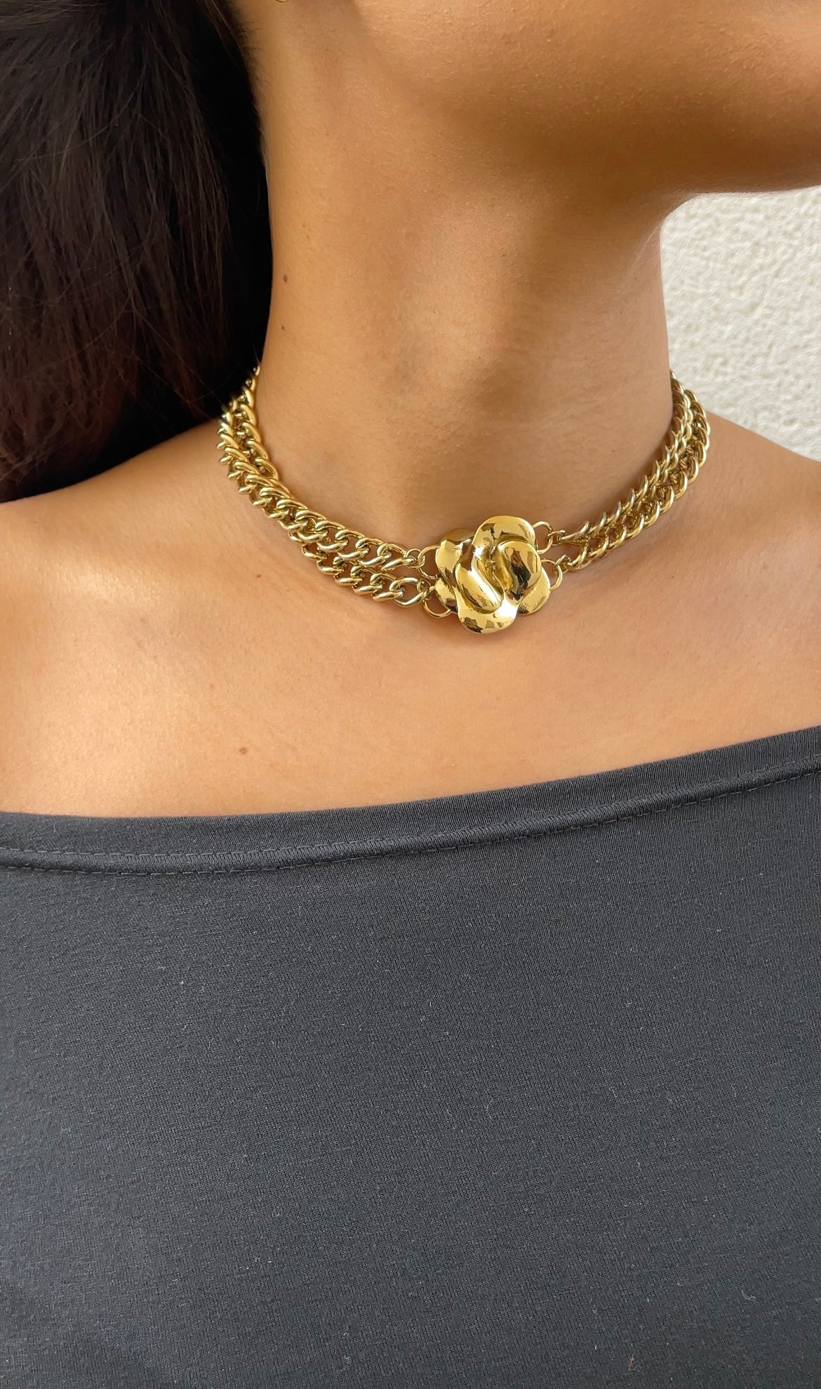 Grunge X flower necklace