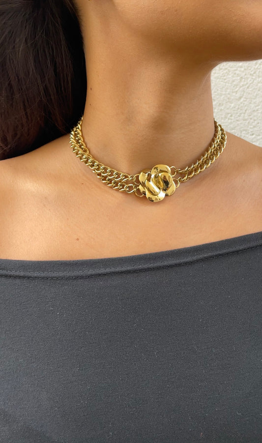 Grunge X flower necklace