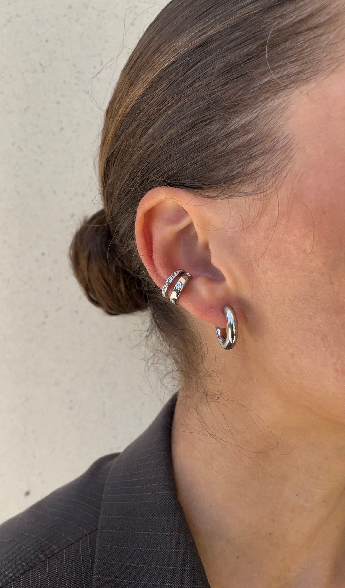Double gems ear cuff