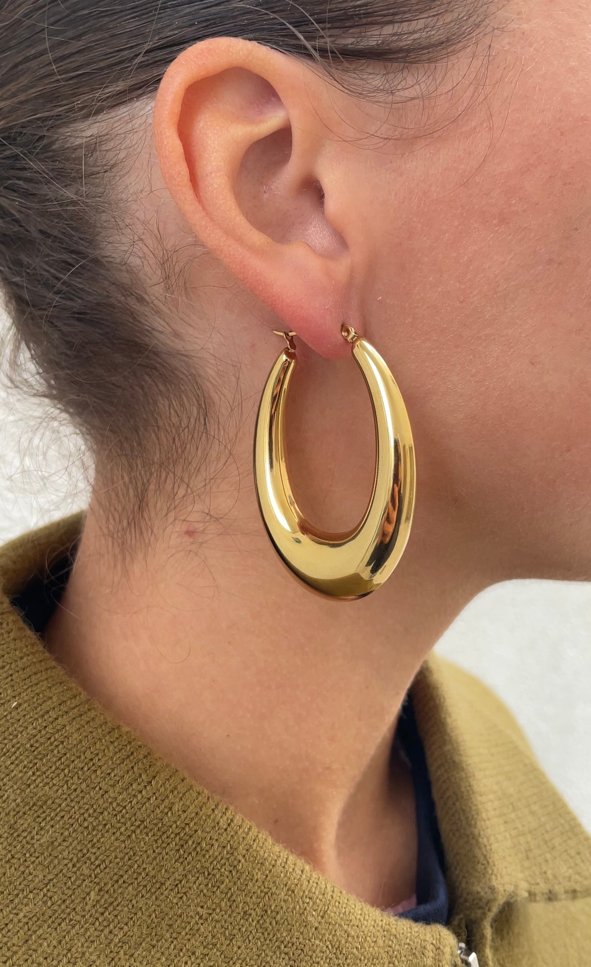 Huge oval earrings