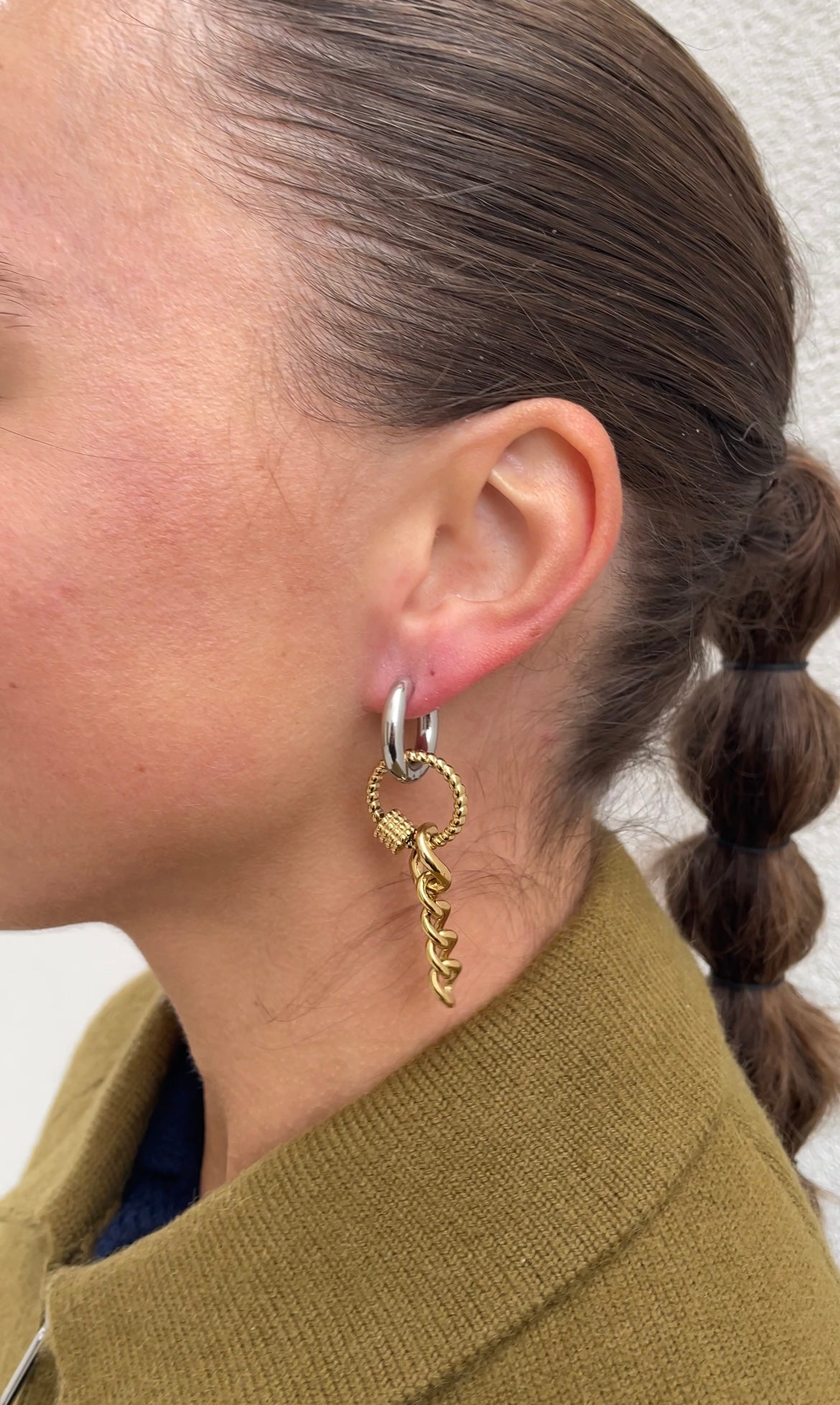 Round chain earrings