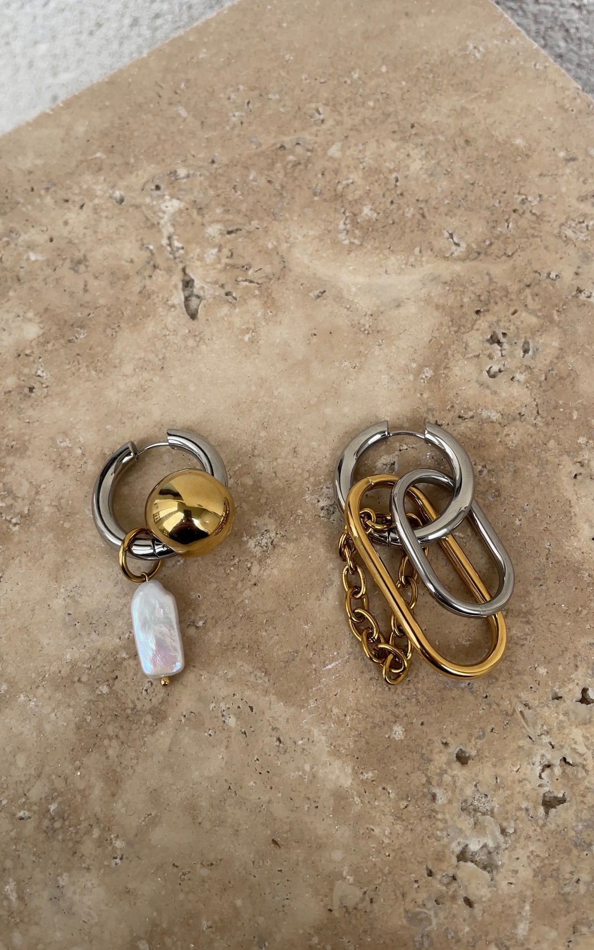 Asymmetric grunge earrings