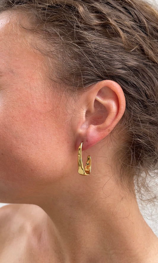 Hammered crochet earrings