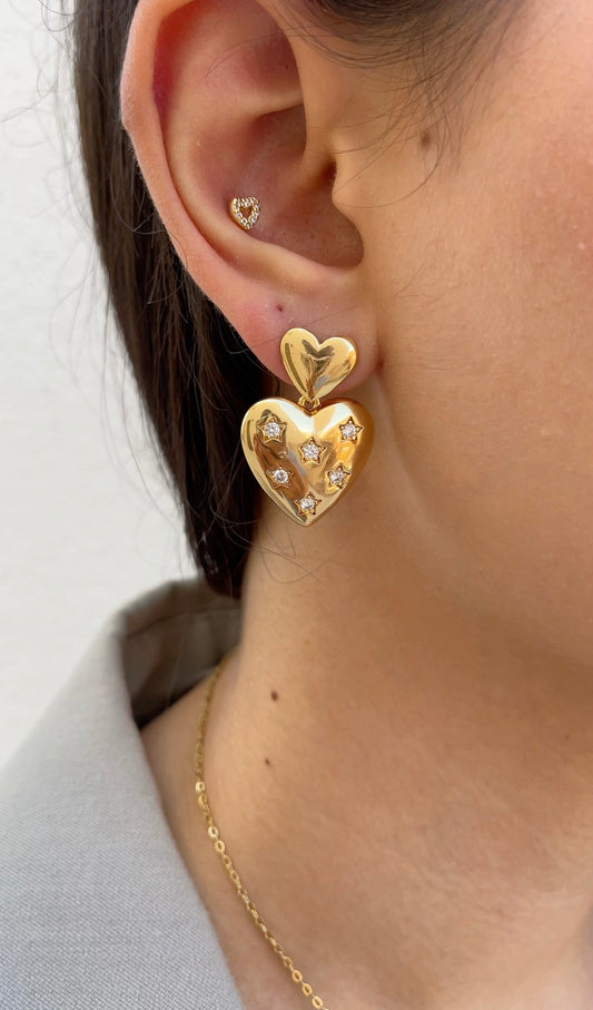 Gem heart earrings