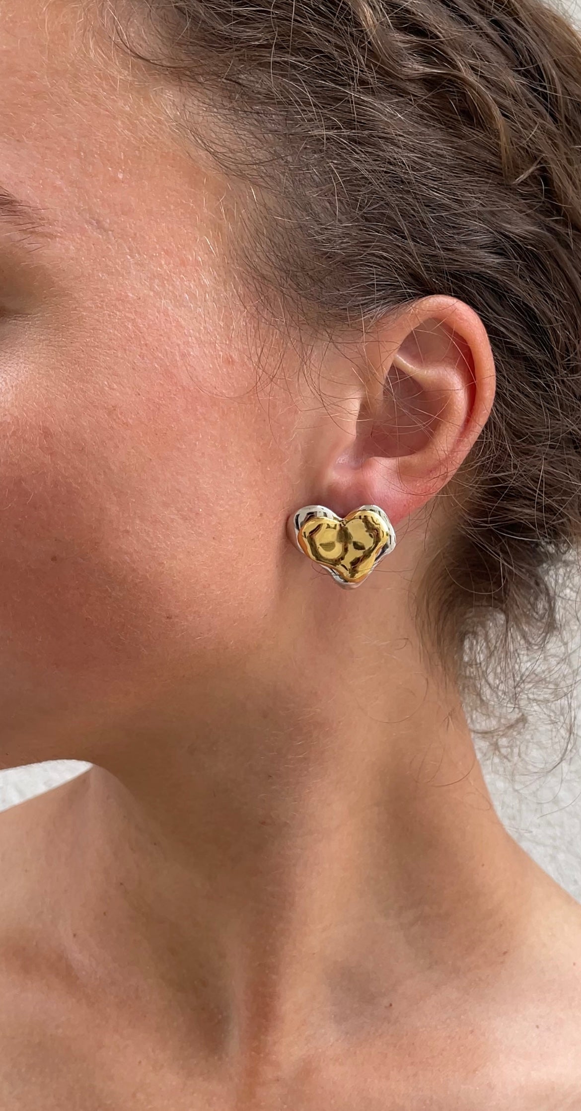 Duo heart earrings