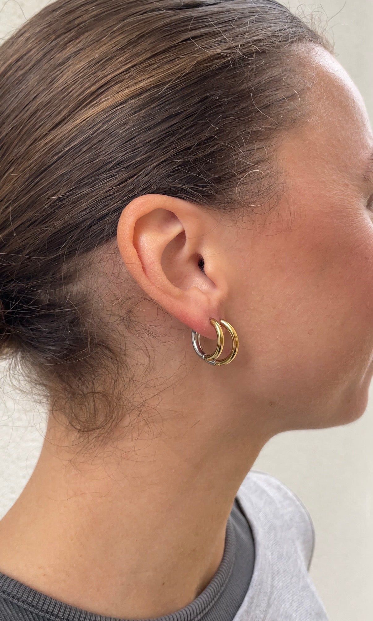 Bicolor thin classic hoops