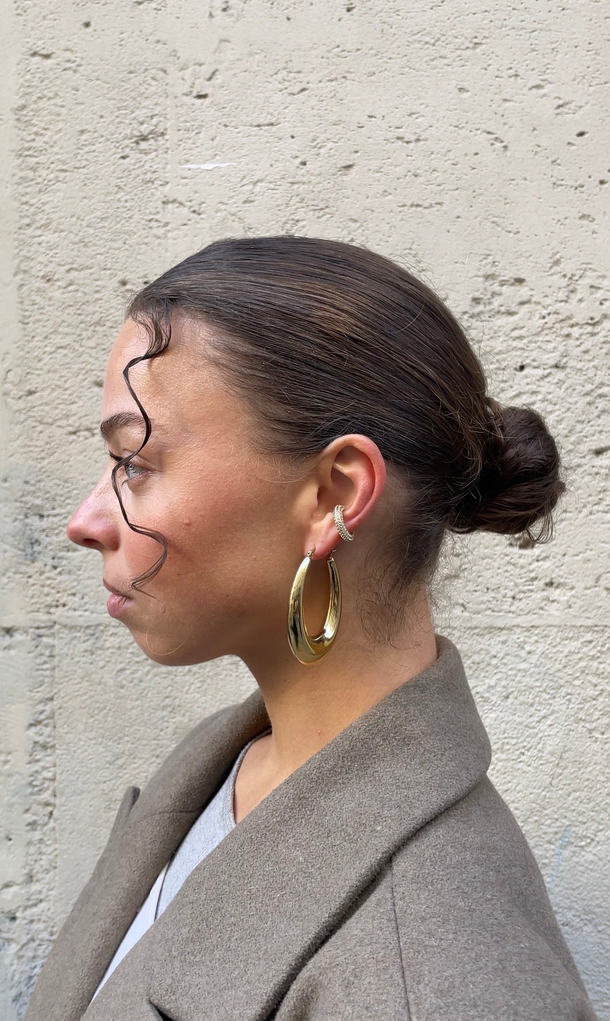 Huge oval earrings