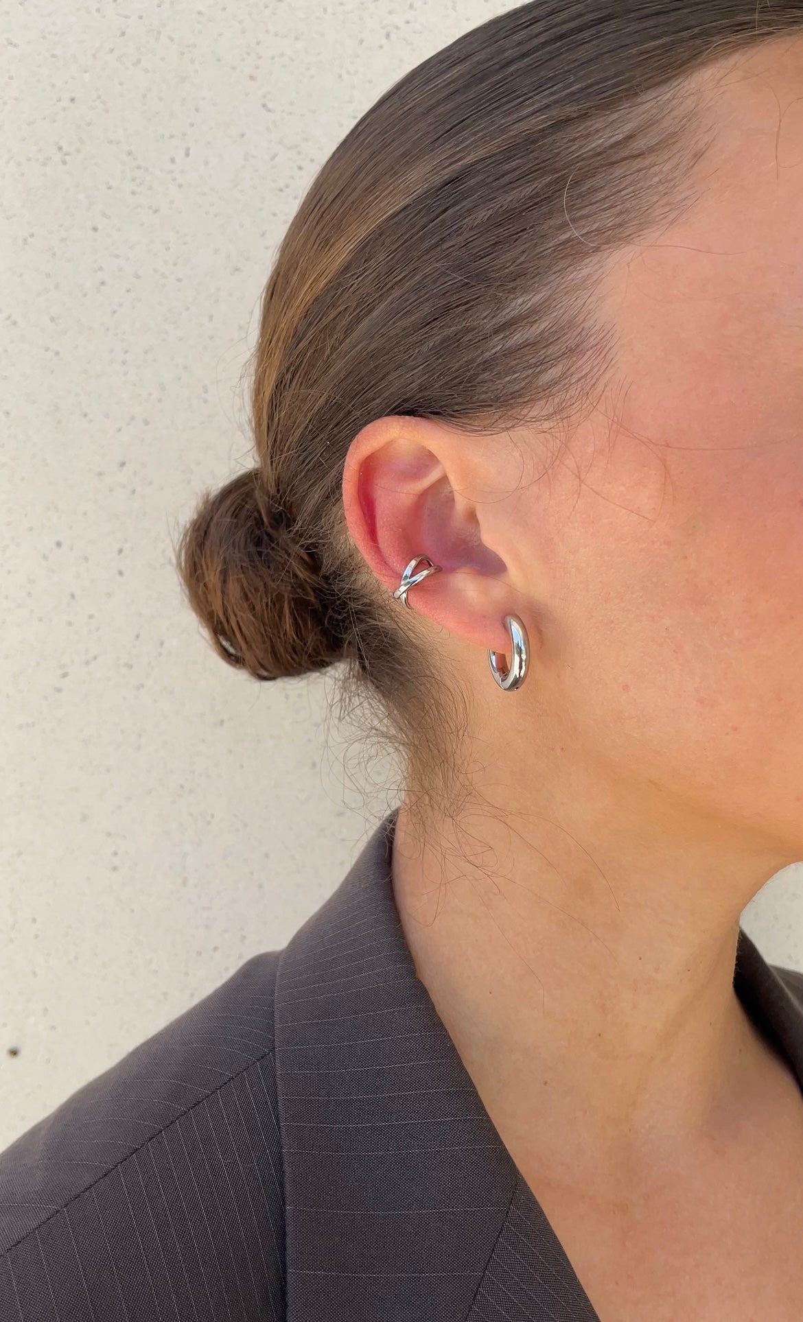 Thin cross ear cuff