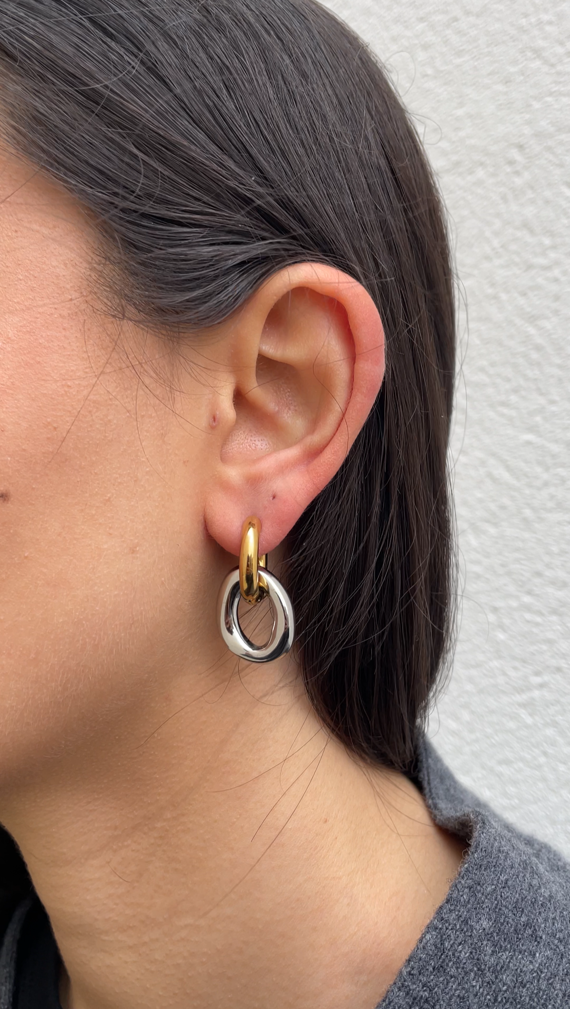 Oval x Hoops earrings