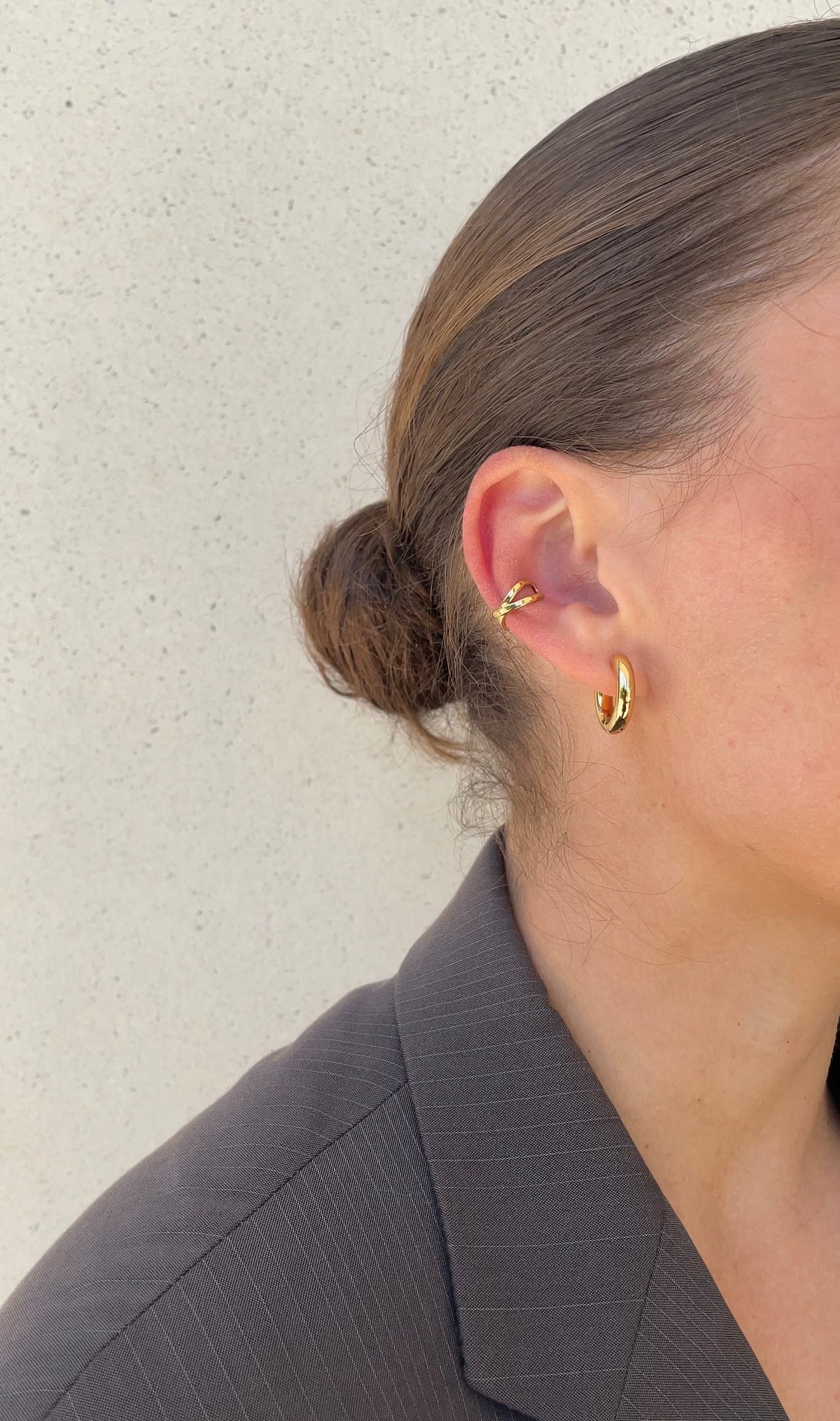 Thin cross ear cuff