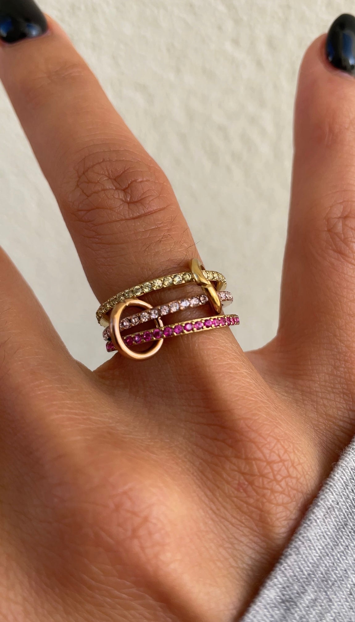 Colored couture ring