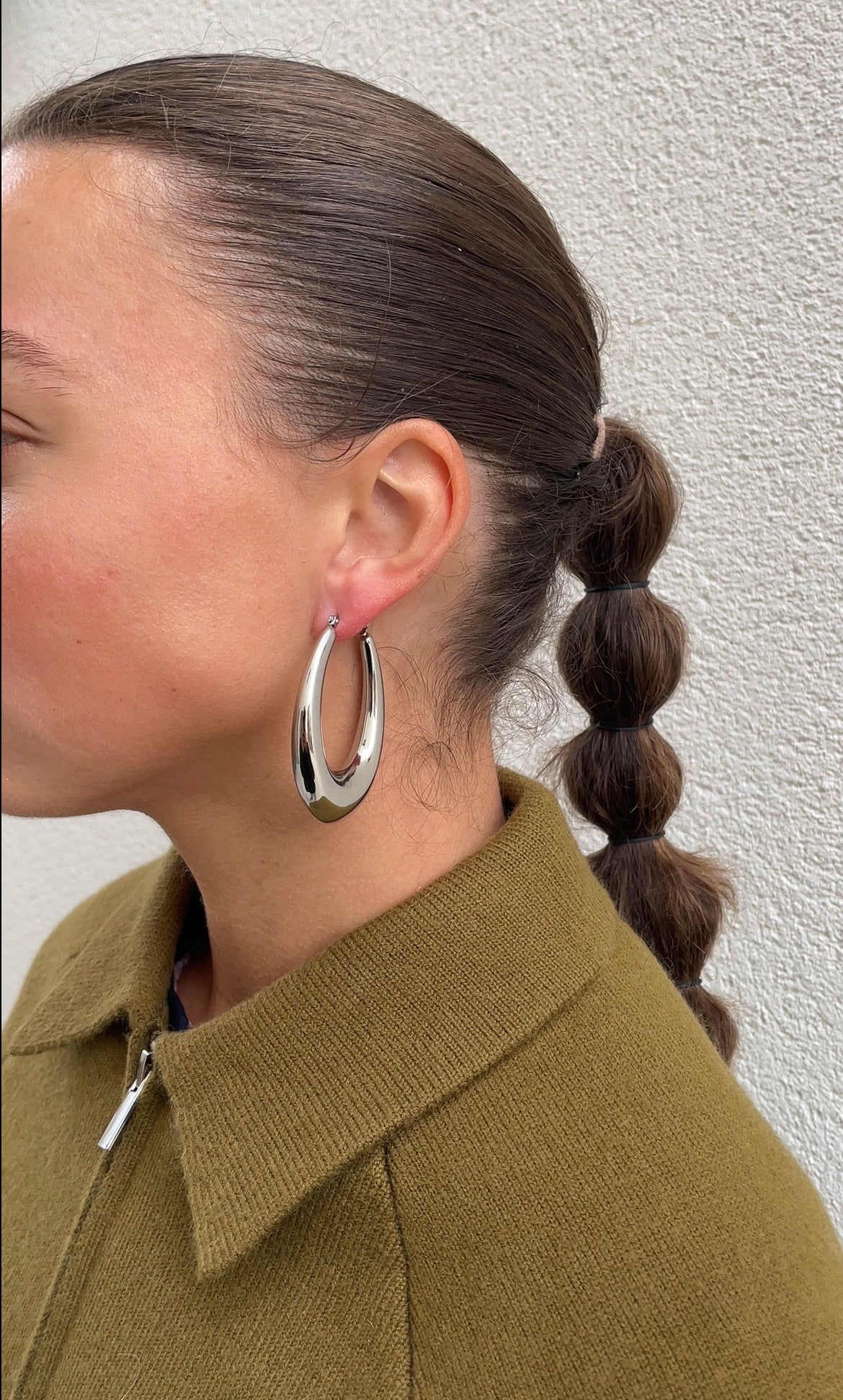 Huge oval earrings