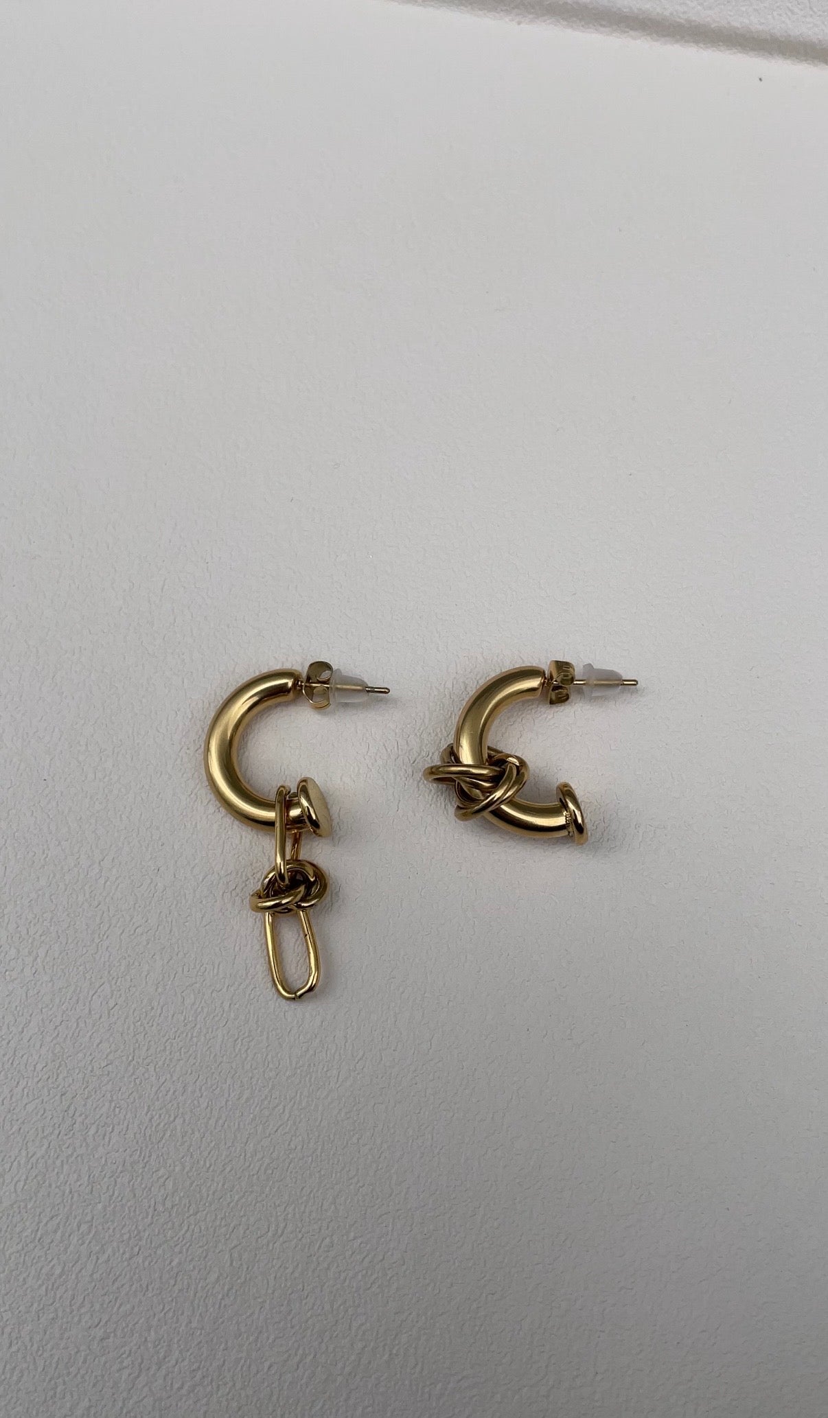 Thin Asymmetric knot earrings