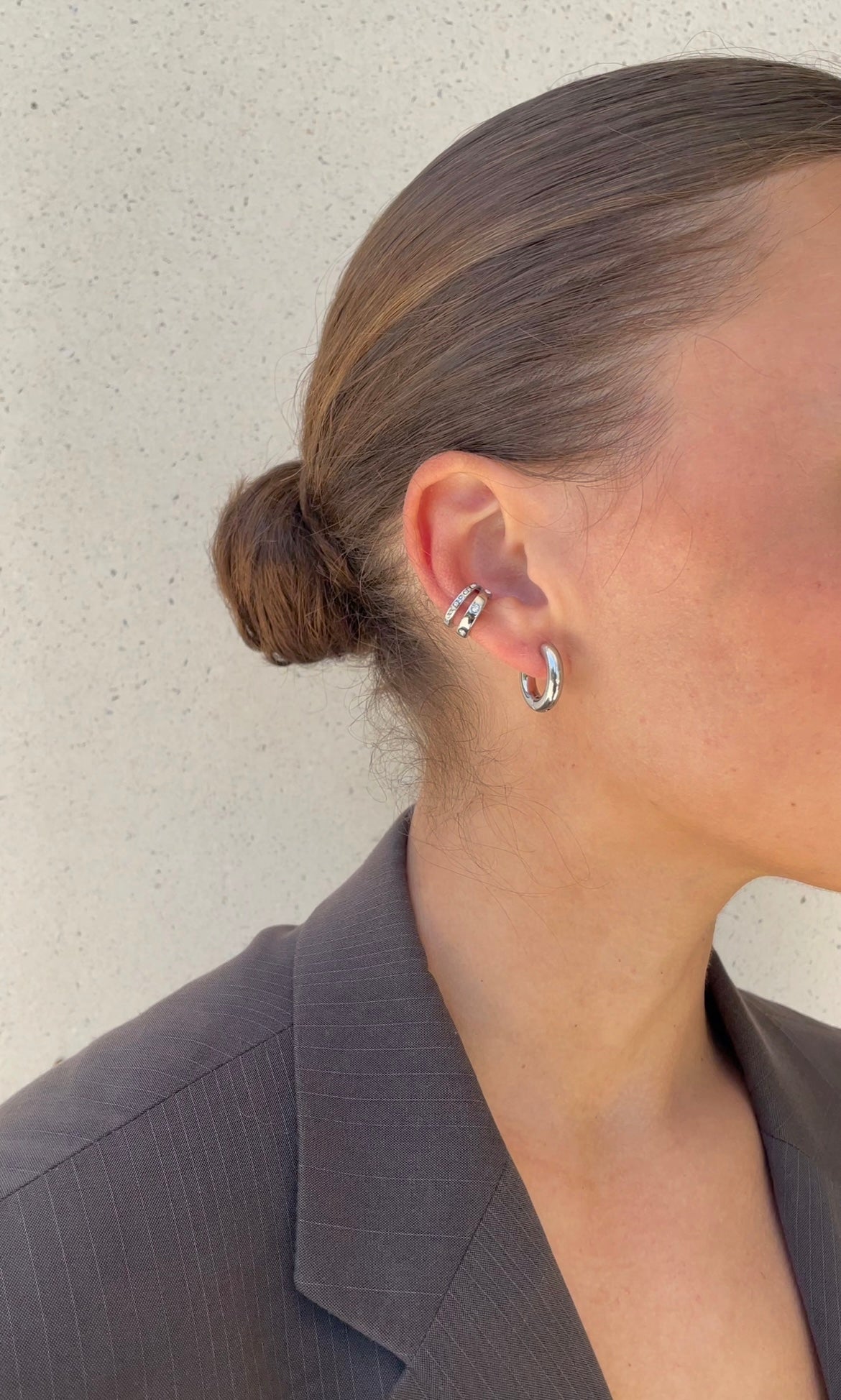 Double gems ear cuff