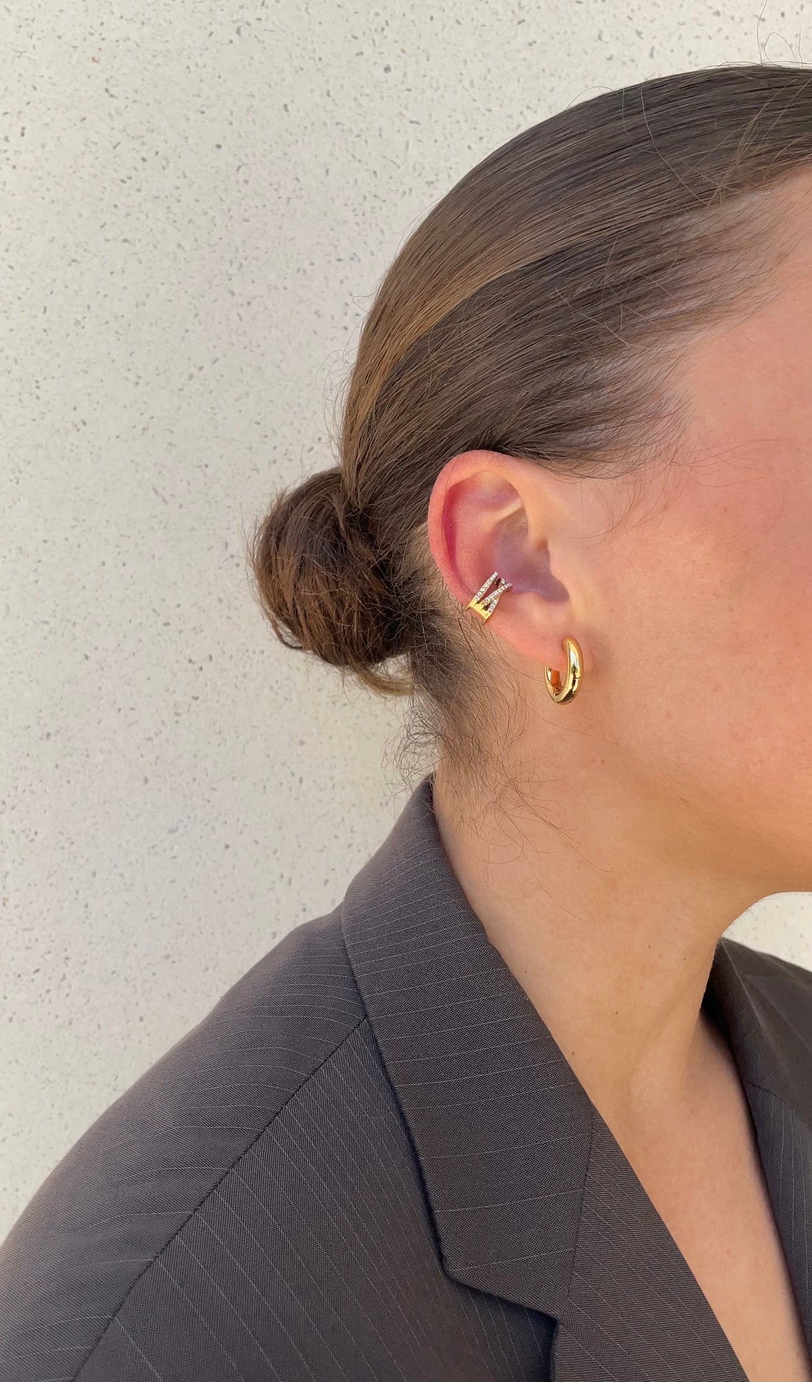 Cross gems ear cuff