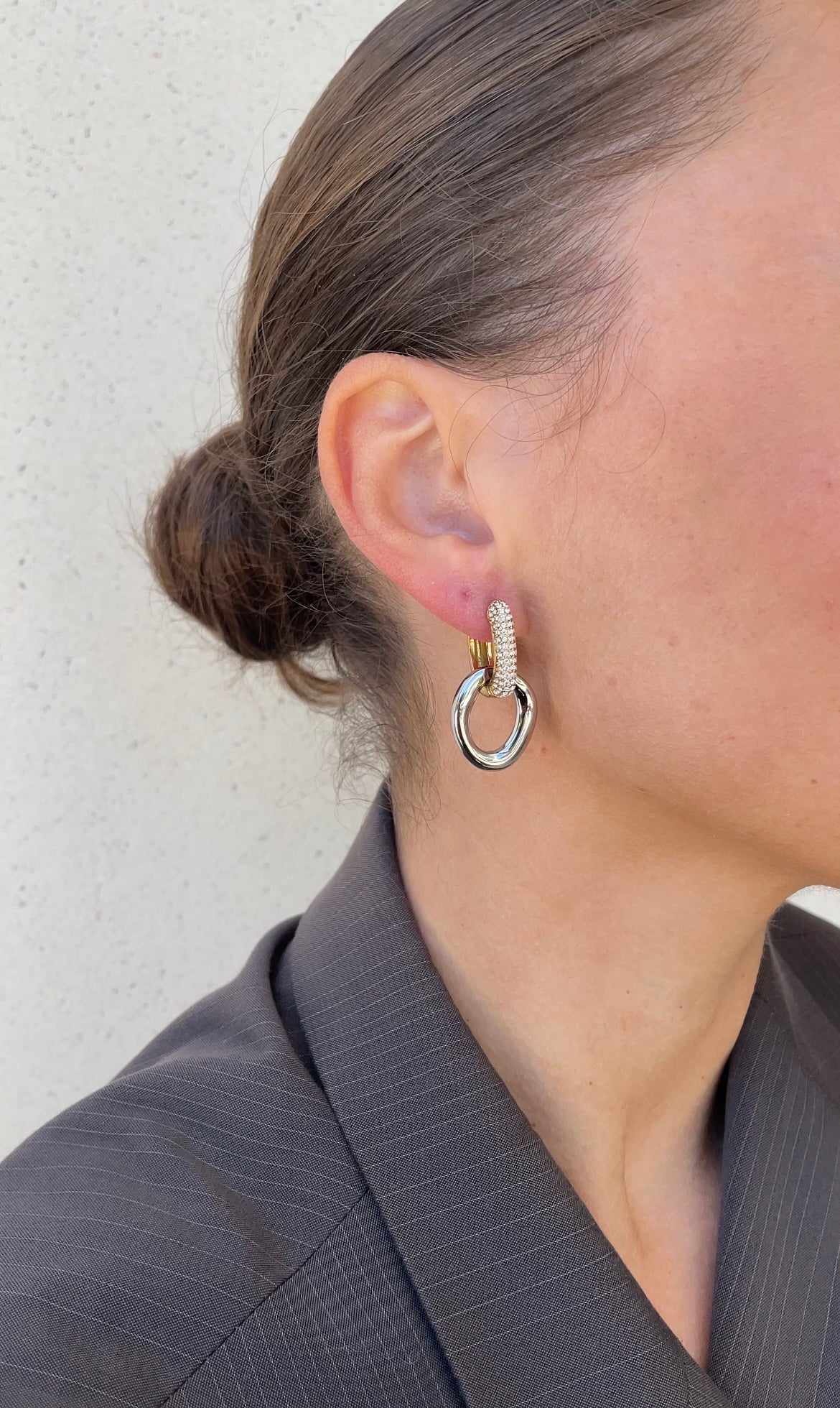 Gems Oval x Hoops earrings