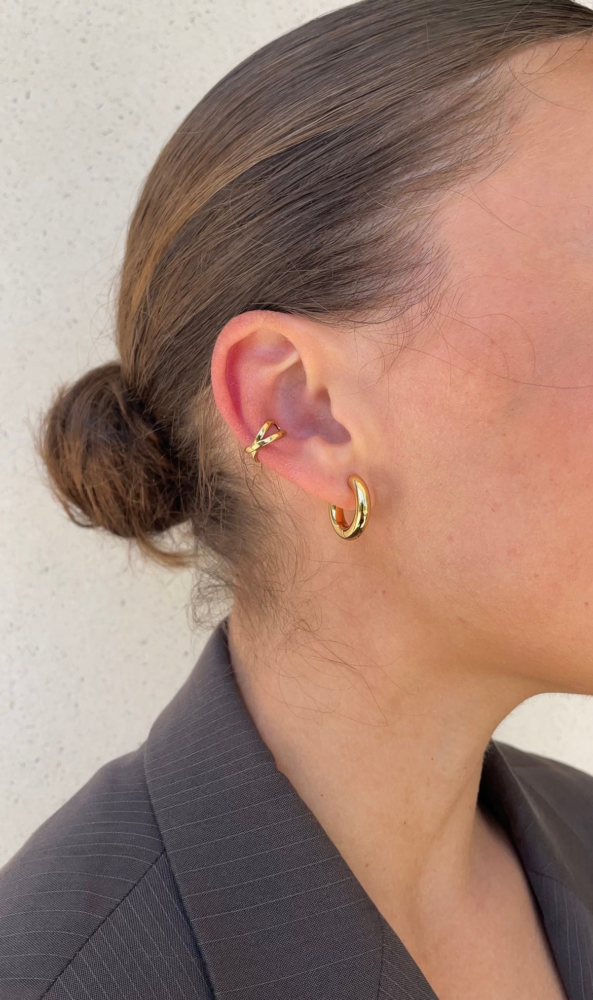 Thin cross ear cuff