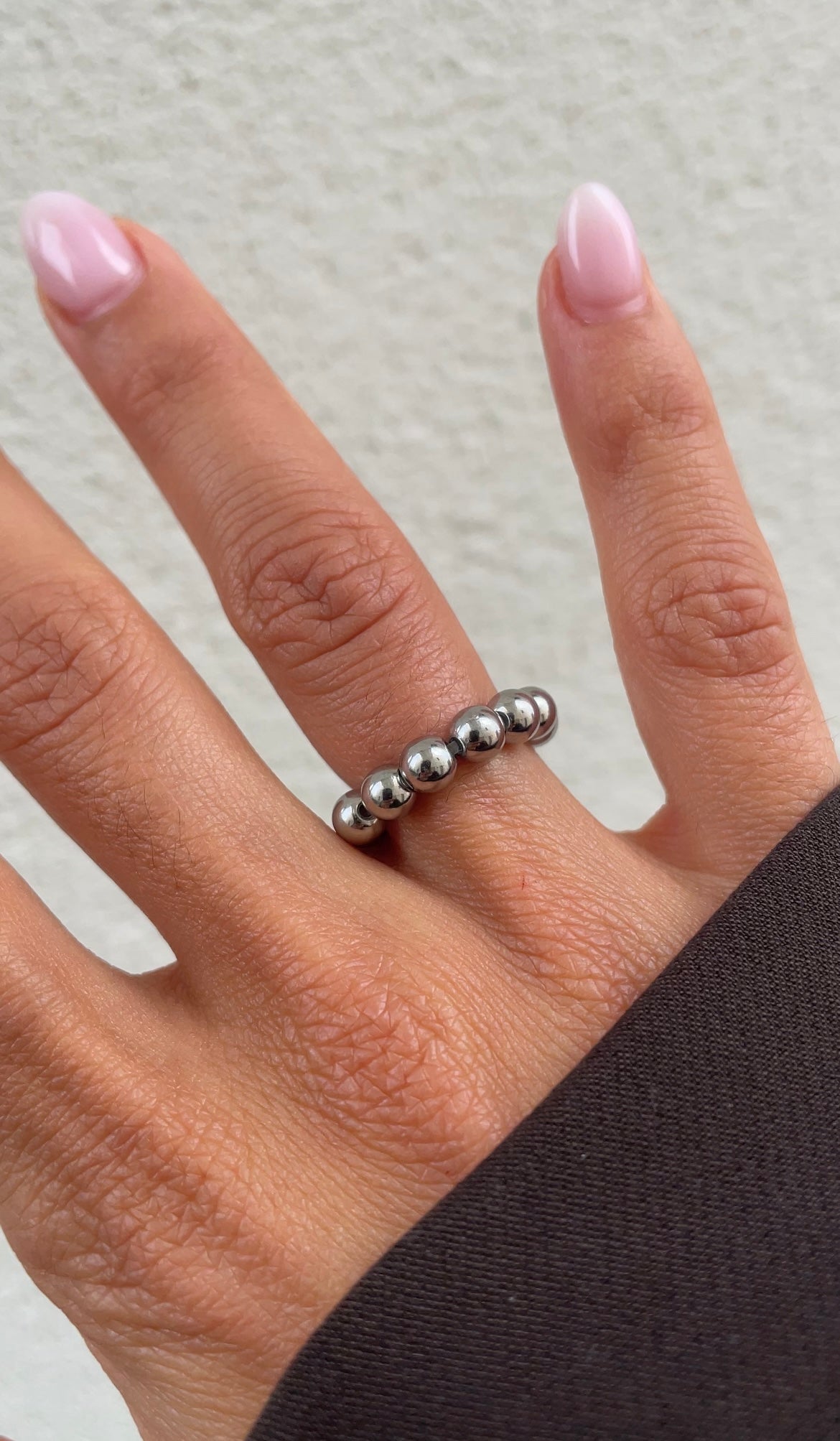 Metal pearl ring