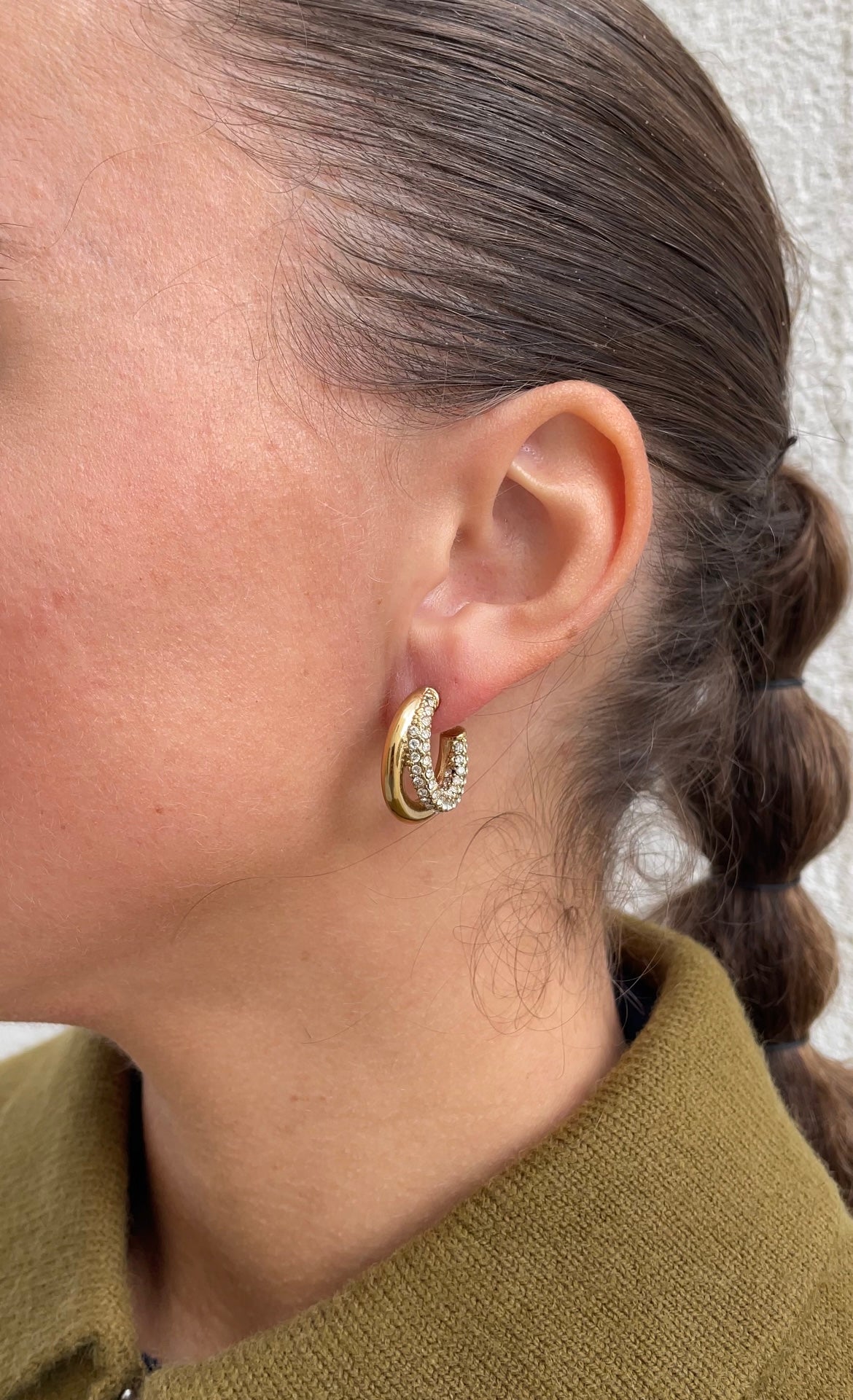 Combined gems earrings