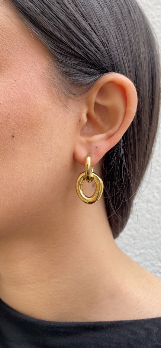 Oval x Hoops earrings