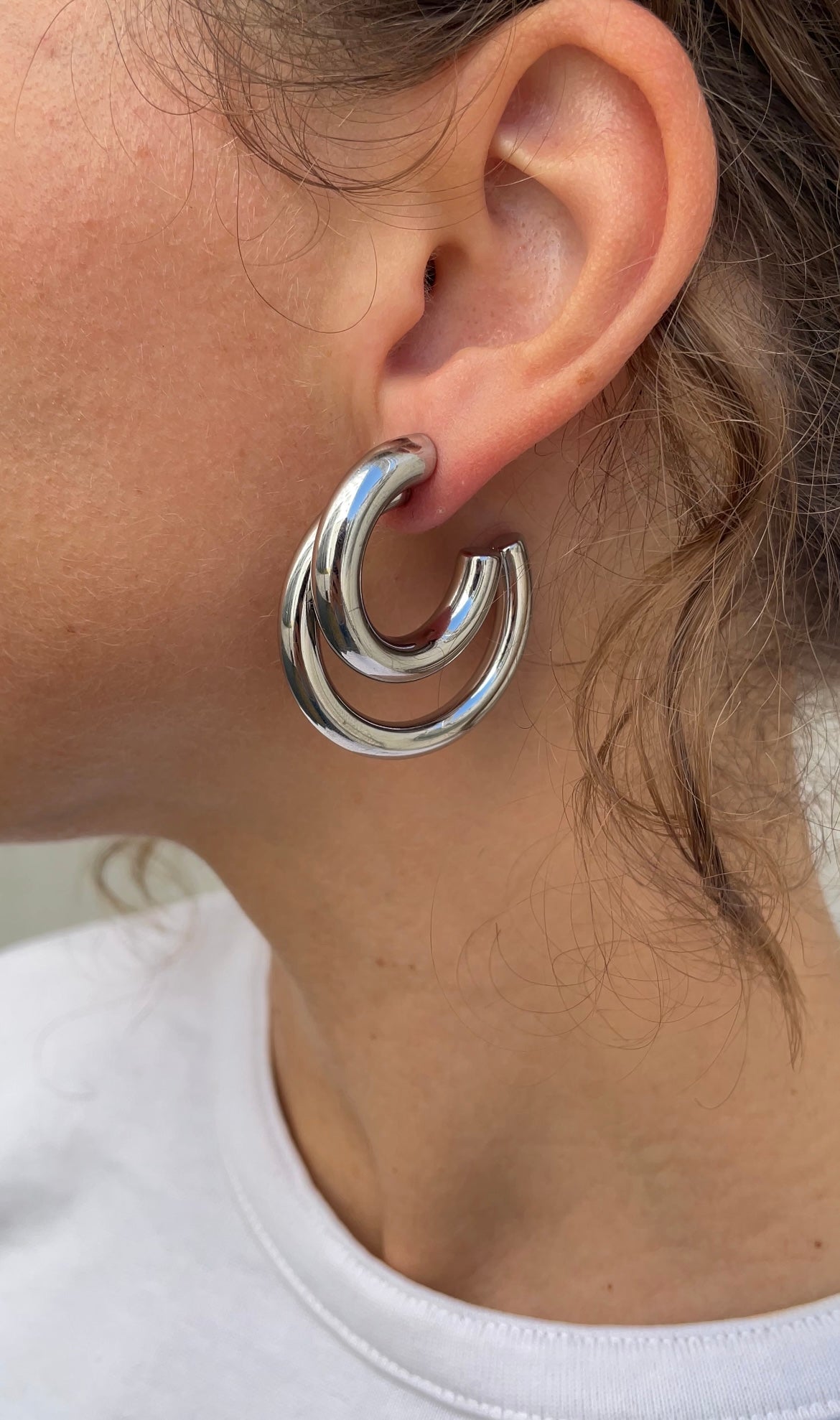 Duo illusion earrings