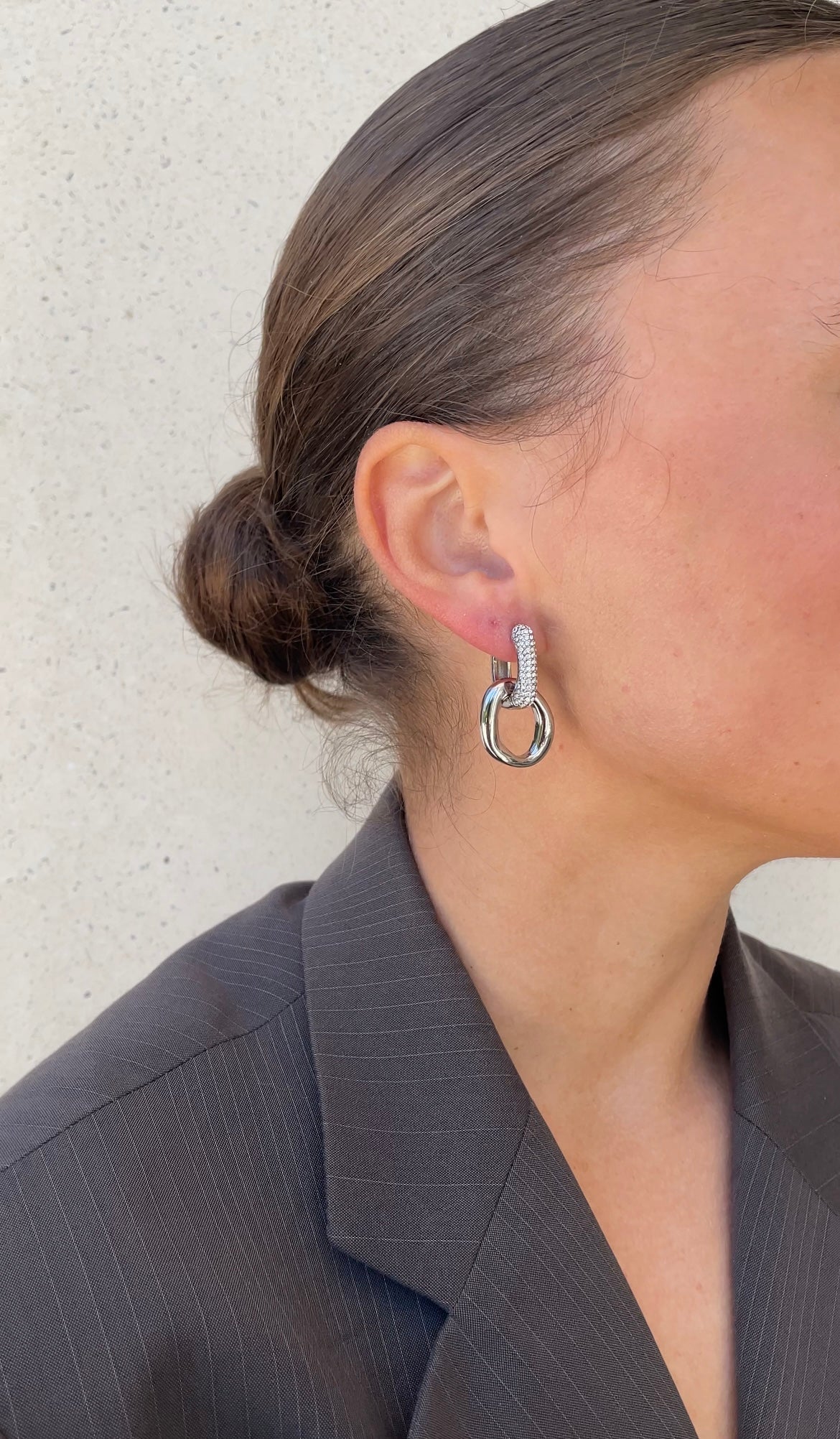 Gems Oval x Hoops earrings