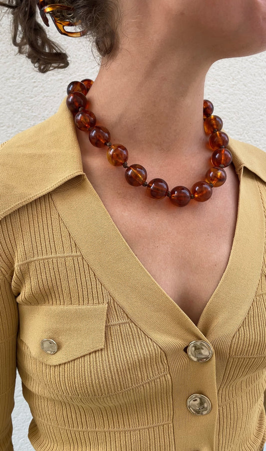Brown pearl necklace