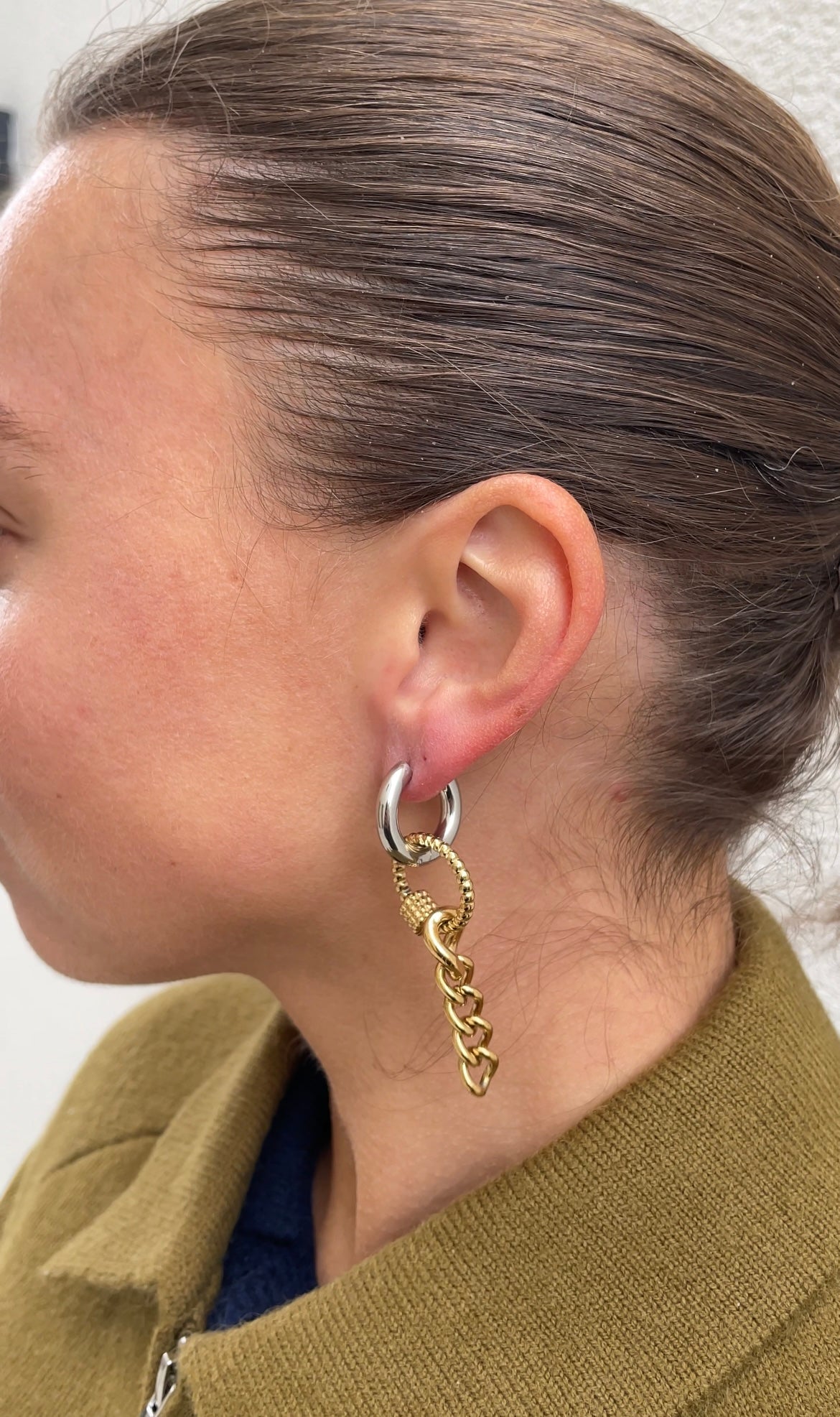 Round chain earrings