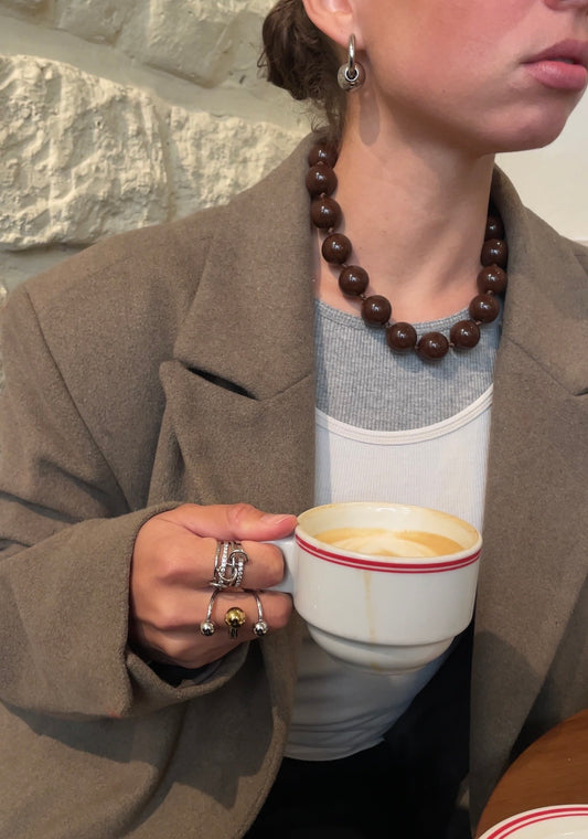 Brown pearl necklace